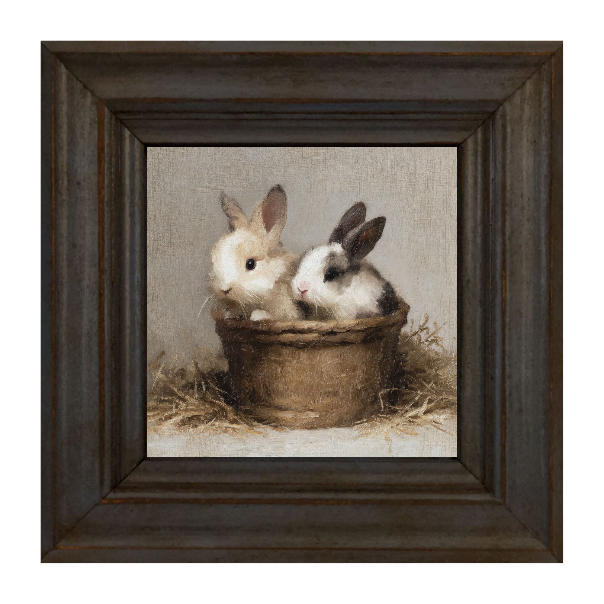 Easter Basket - Two Bunnies