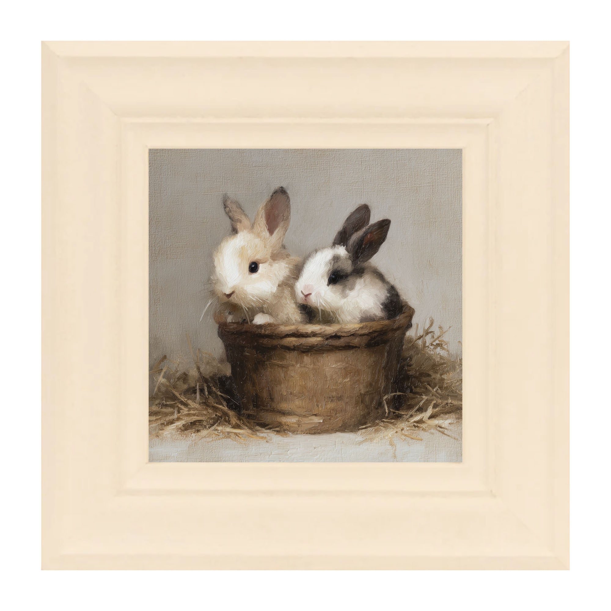 Easter Basket - Two Bunnies