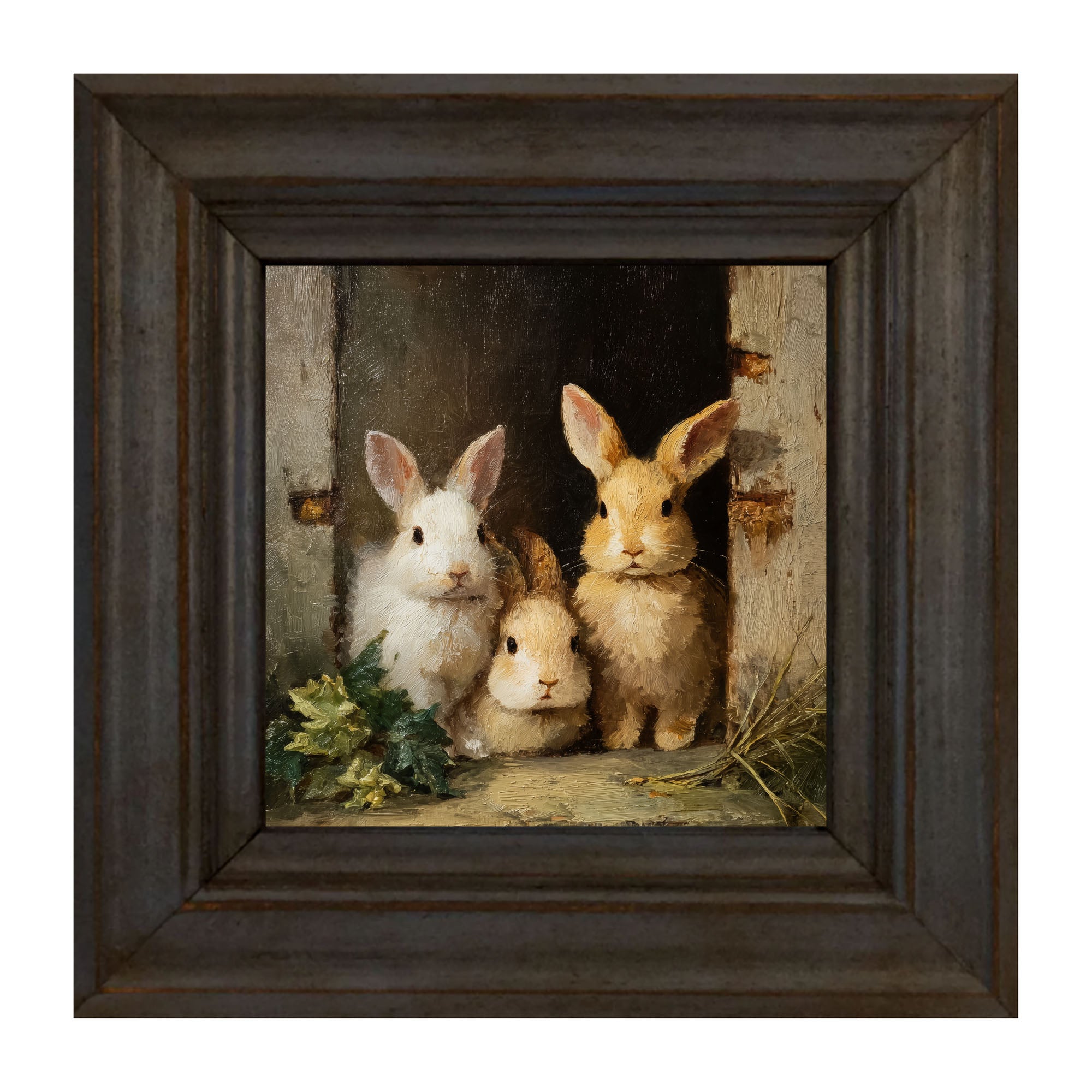 Three Rabbits in Doorway