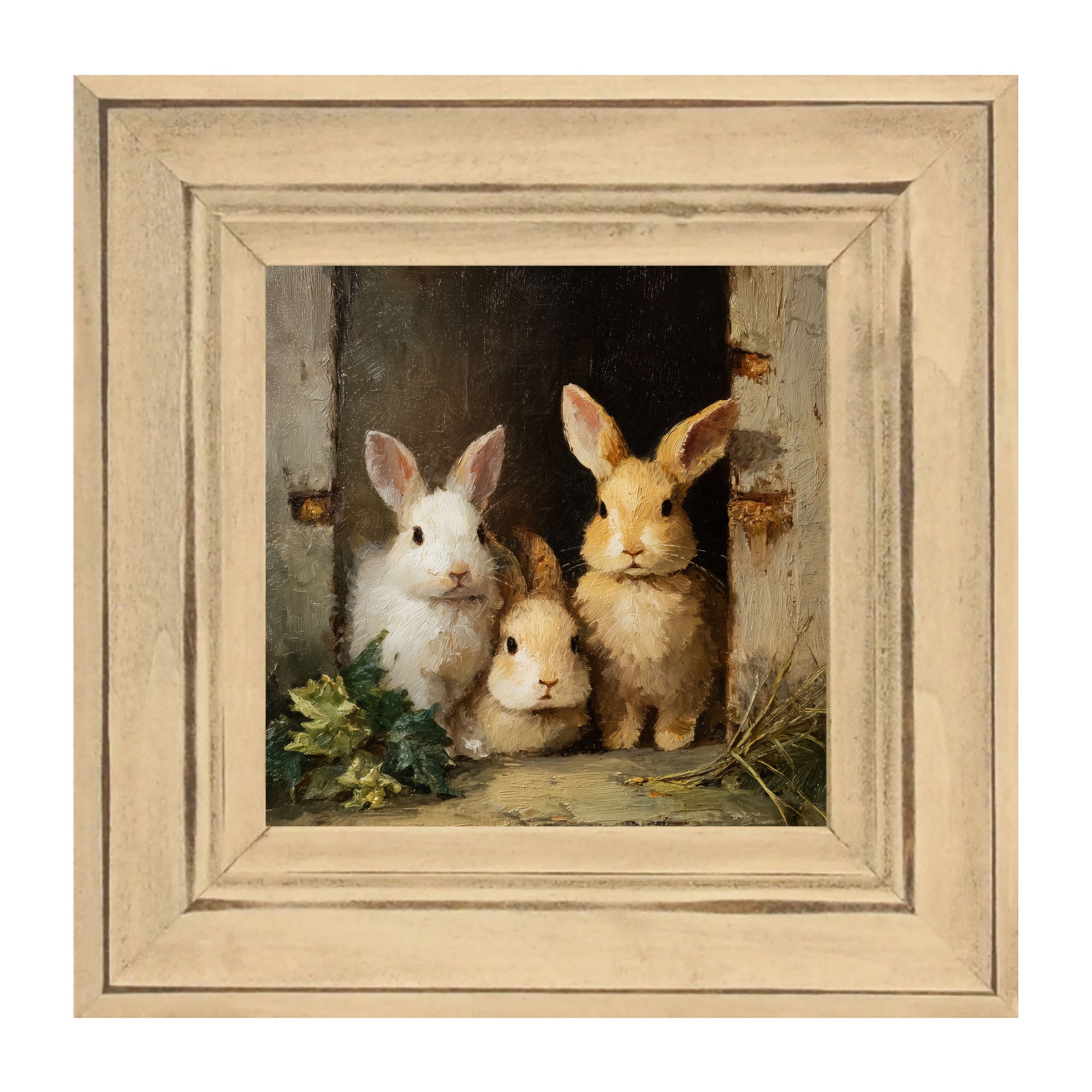 Three Rabbits in Doorway