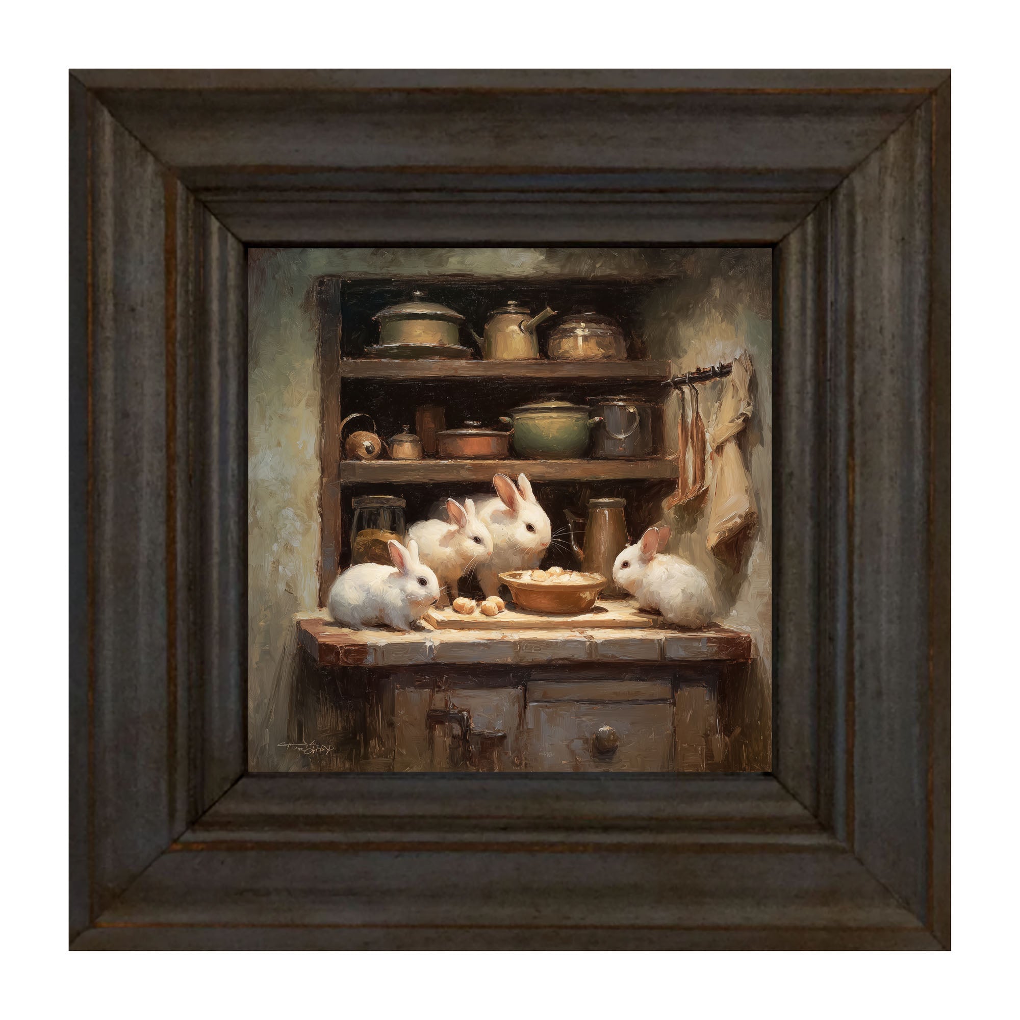 Bunnies Preparing a Meal
