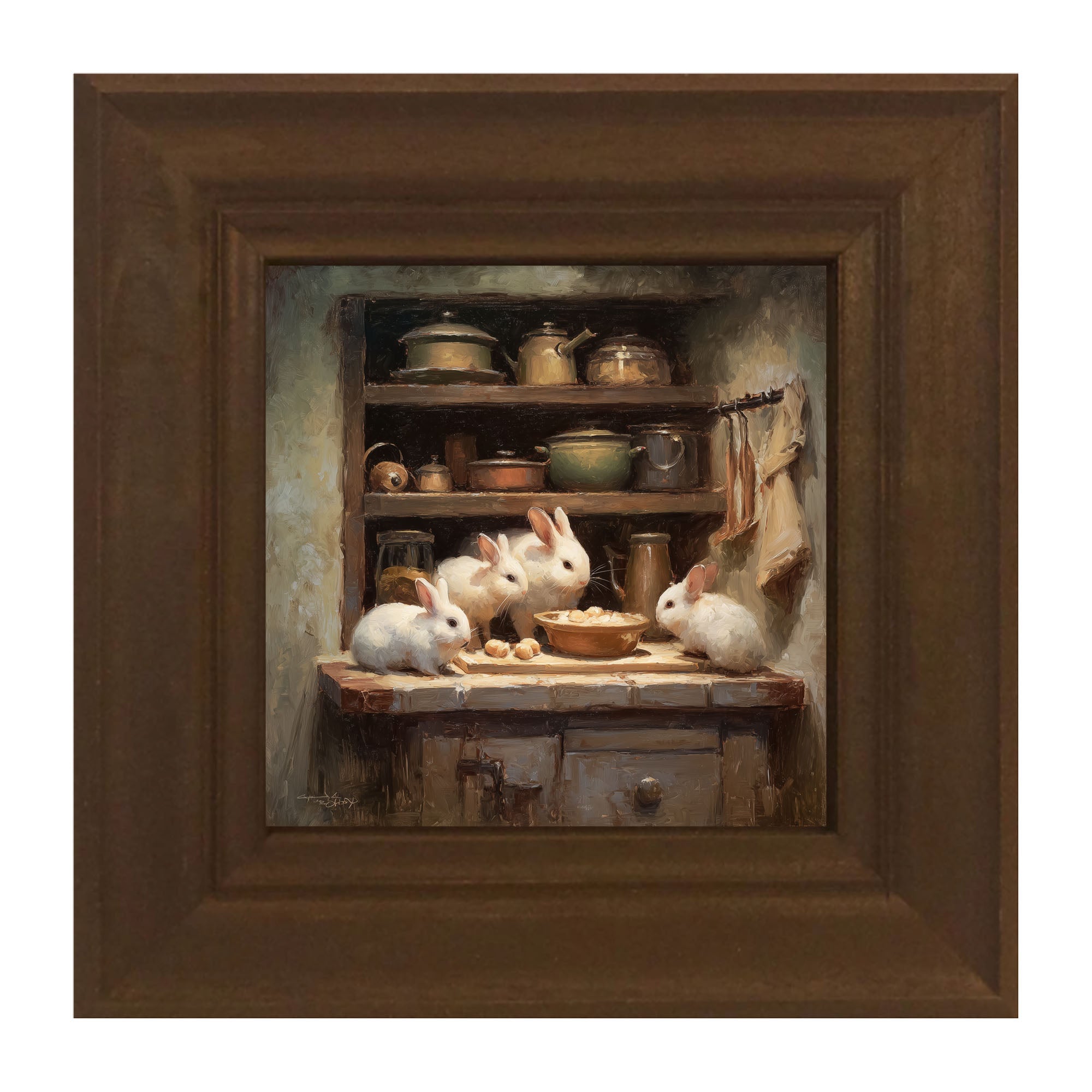 Bunnies Preparing a Meal