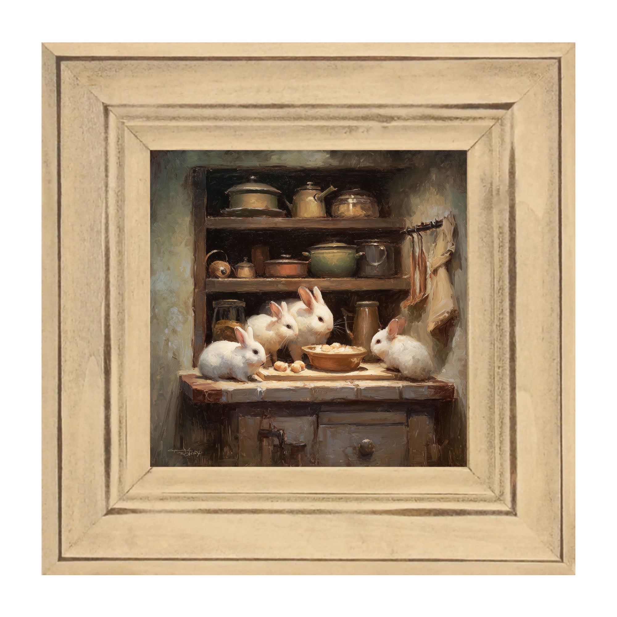 Bunnies Preparing a Meal
