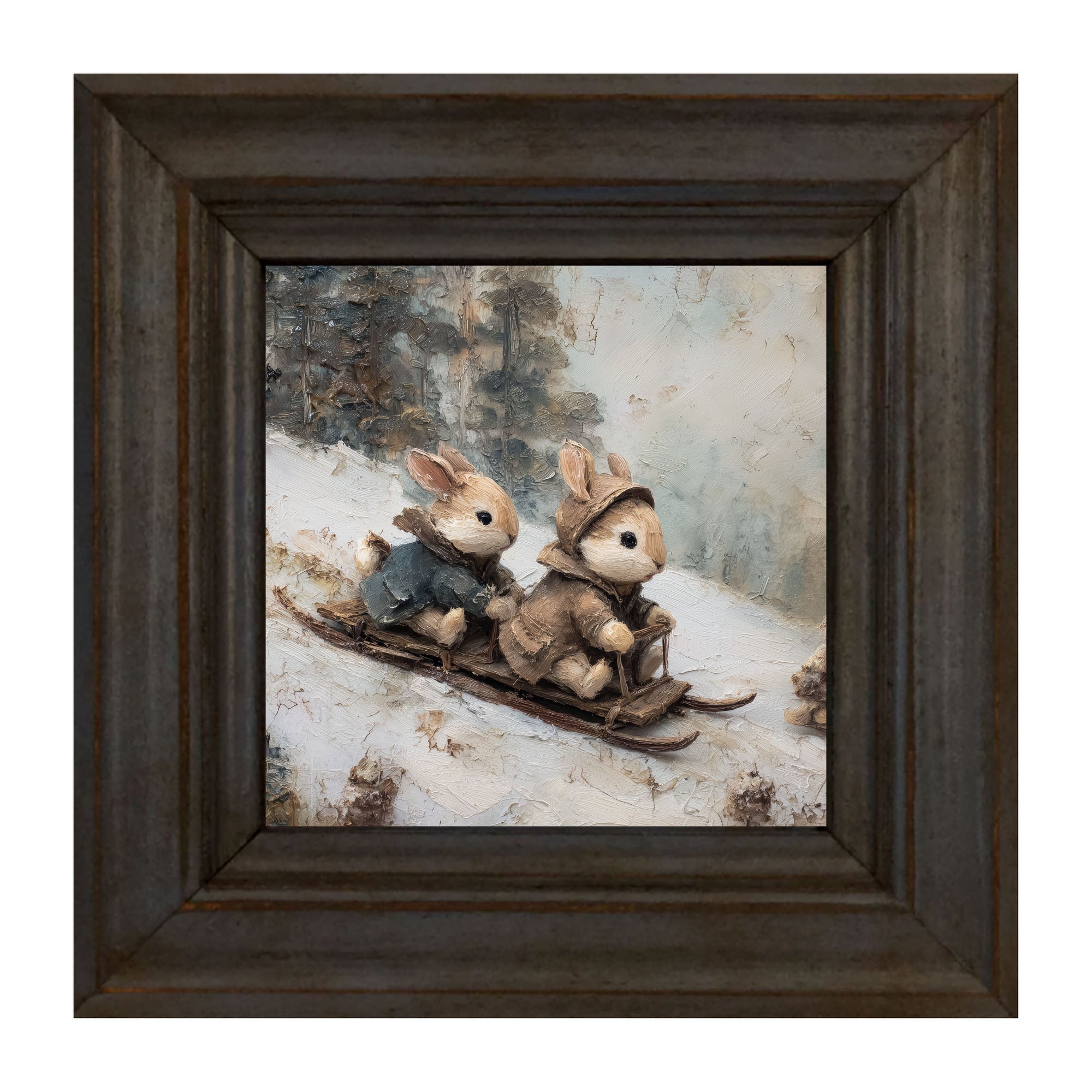 Bunnies Sledding