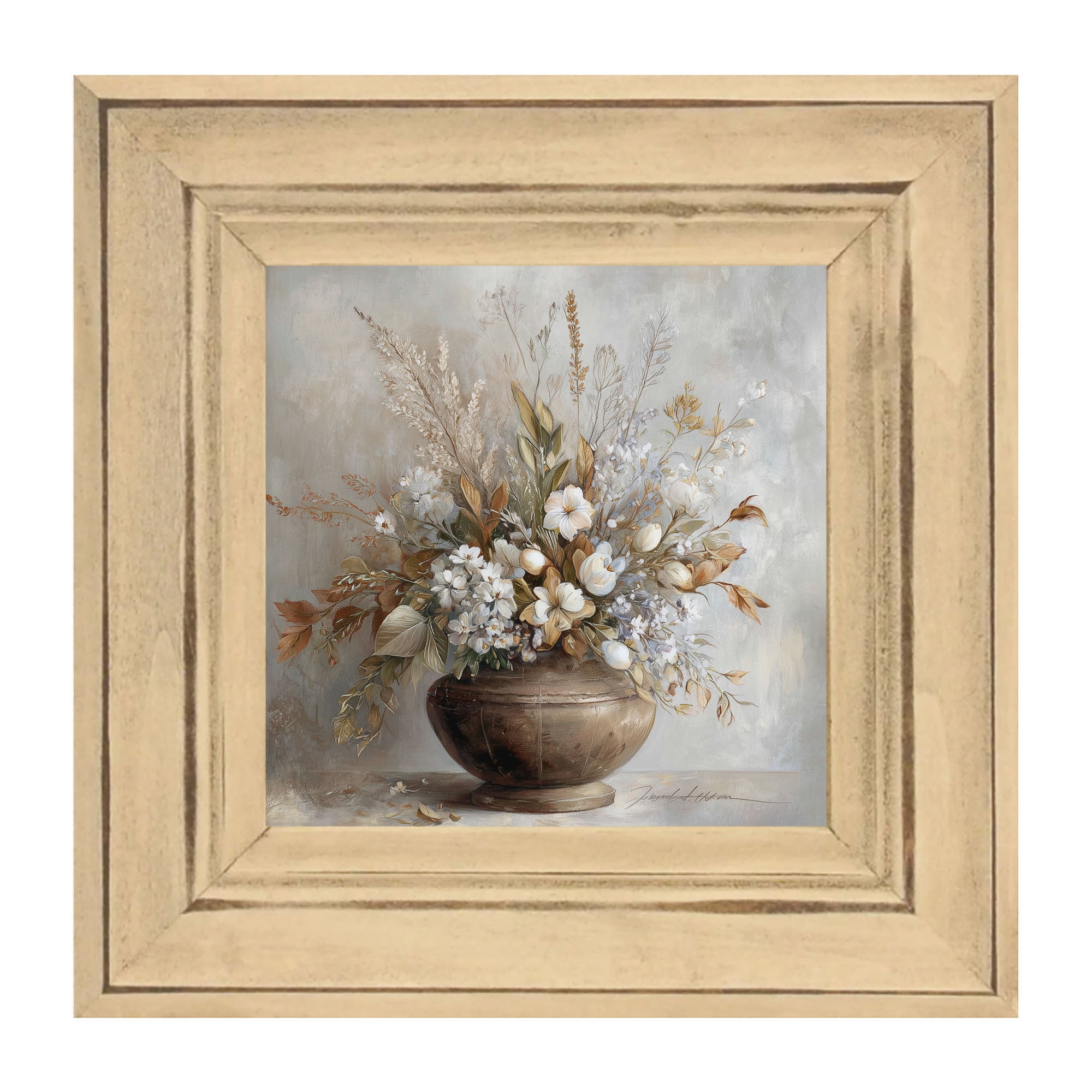 Copper Vase with Floral Bouquet