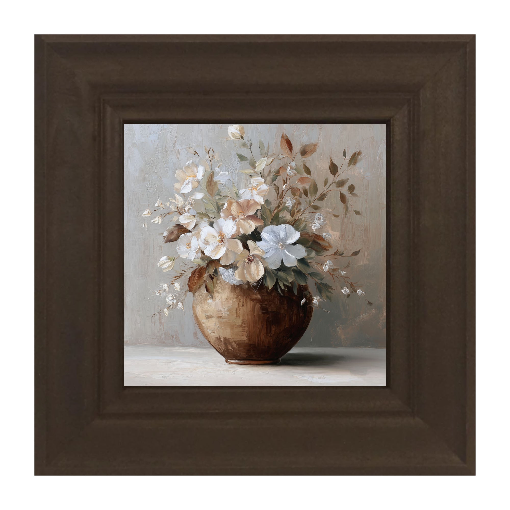 Copper Vase with Blooming Flowers