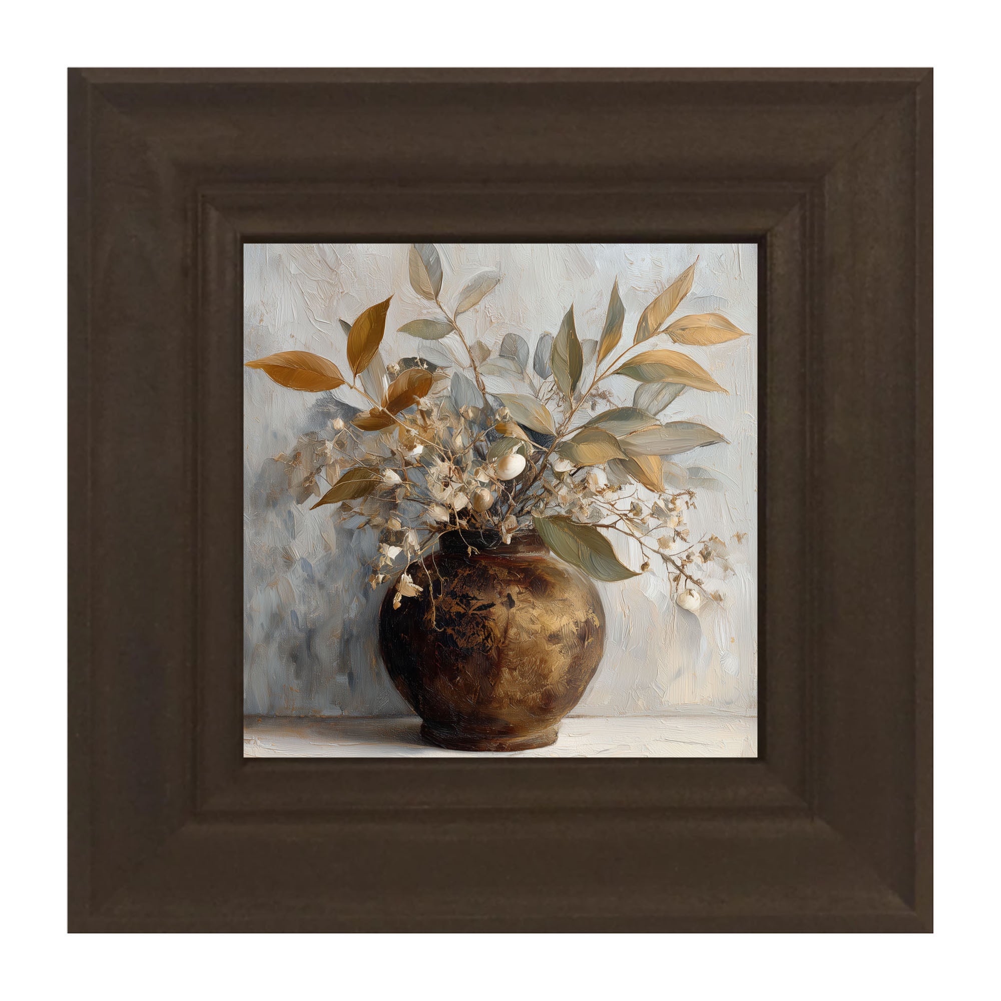 Copper Vase with Leafy Bouquet