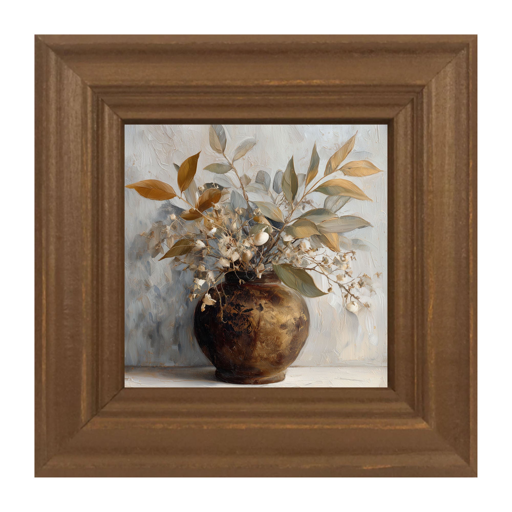 Copper Vase with Leafy Bouquet