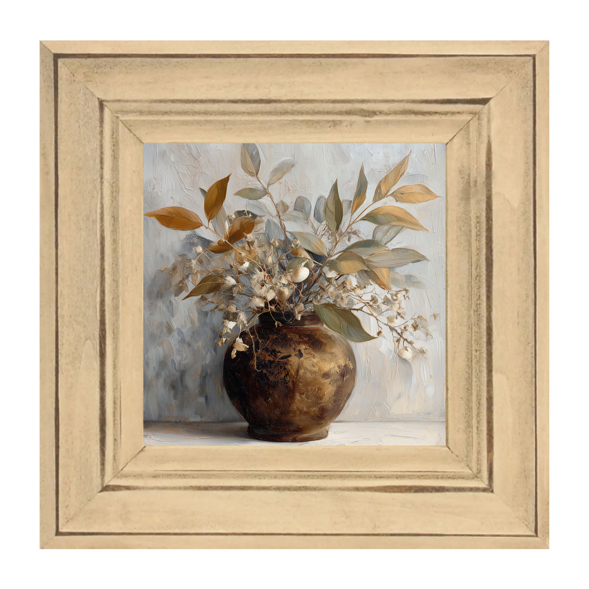 Copper Vase with Leafy Bouquet