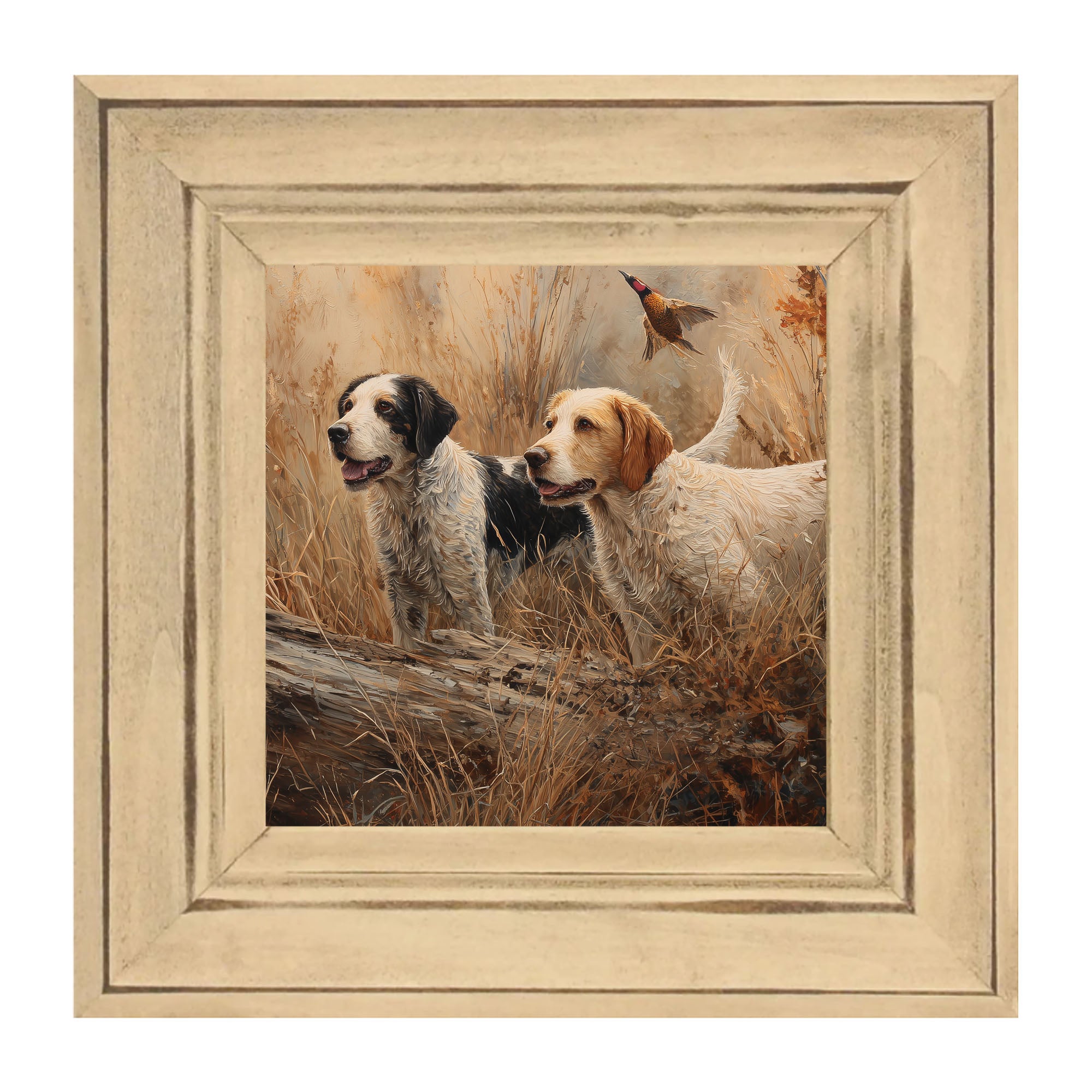 Hunting Season - Dogs near Log