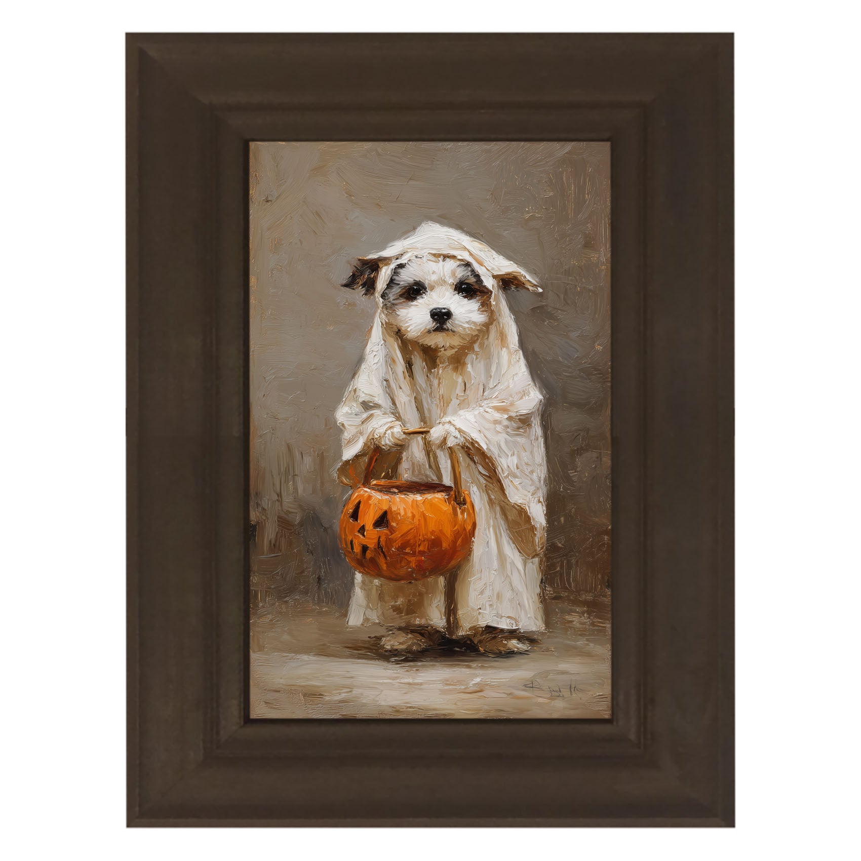 Trick or Treating Pets - Dog as a Ghost