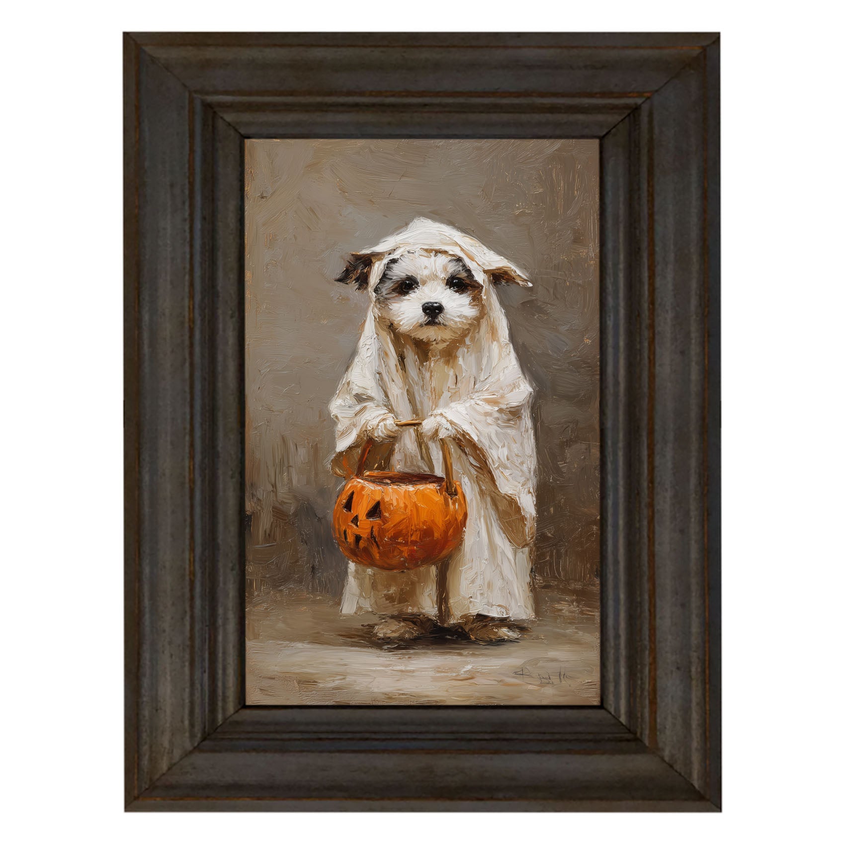 Trick or Treating Pets - Dog as a Ghost