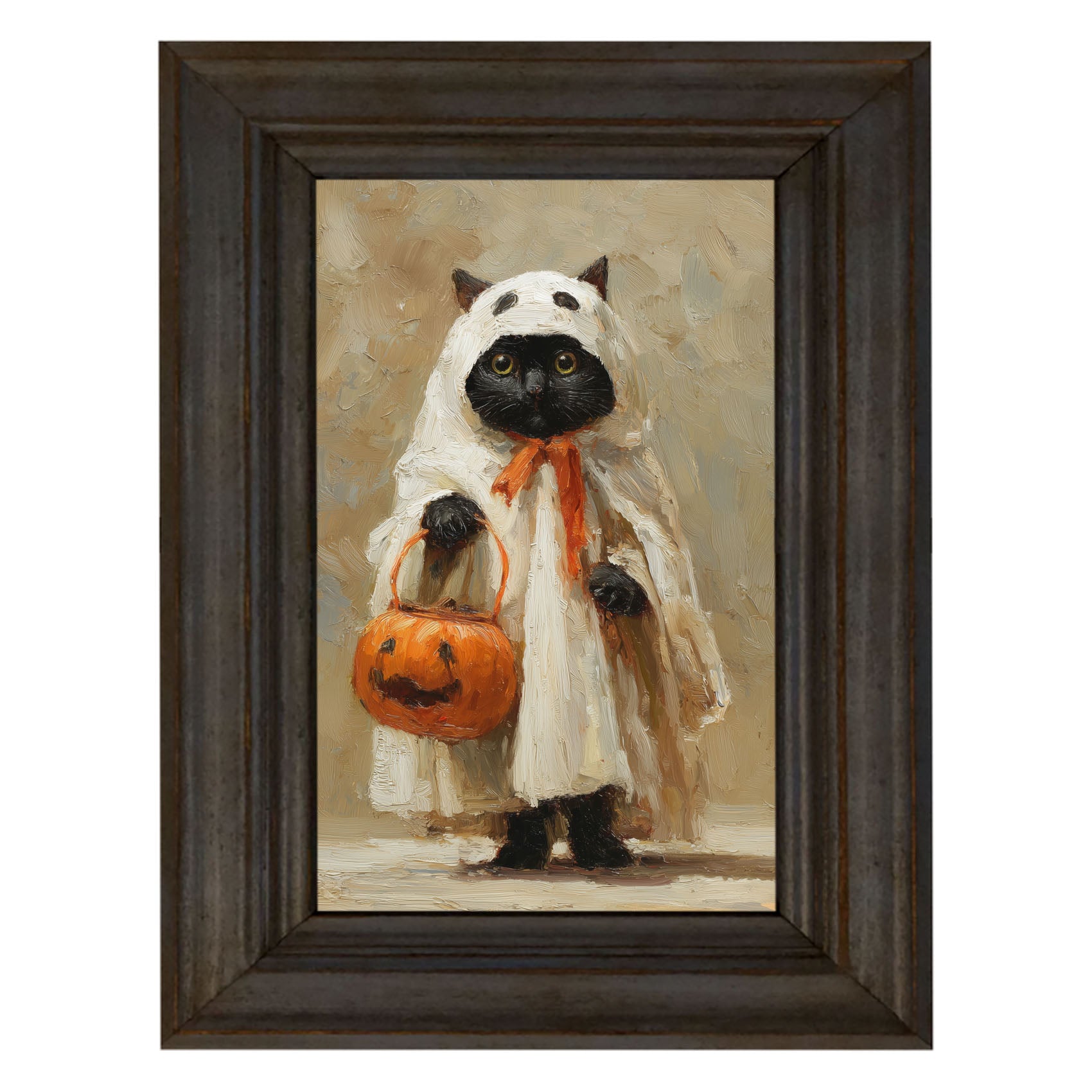 Trick or Treating Pets - Cat as a Ghost