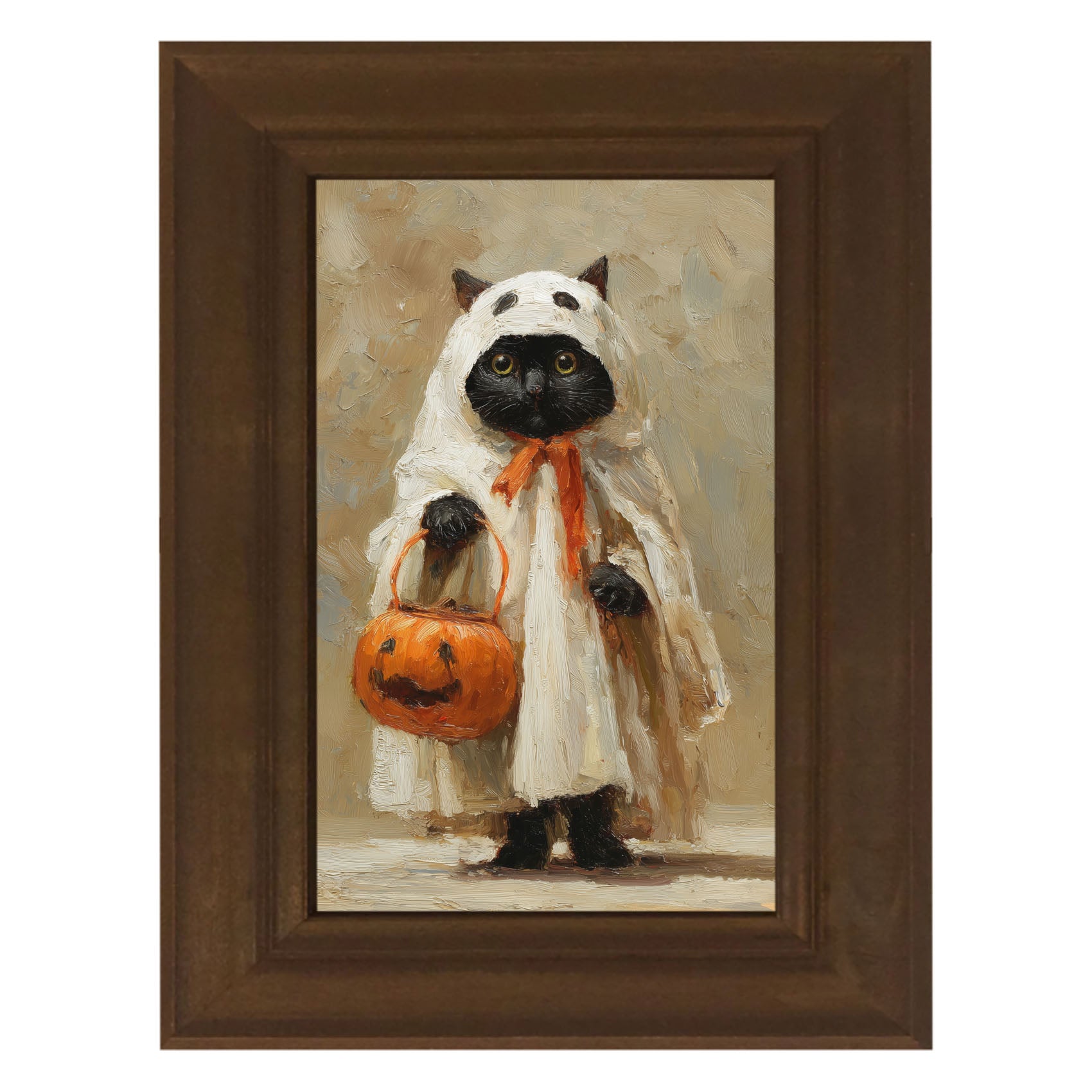 Trick or Treating Pets - Cat as a Ghost