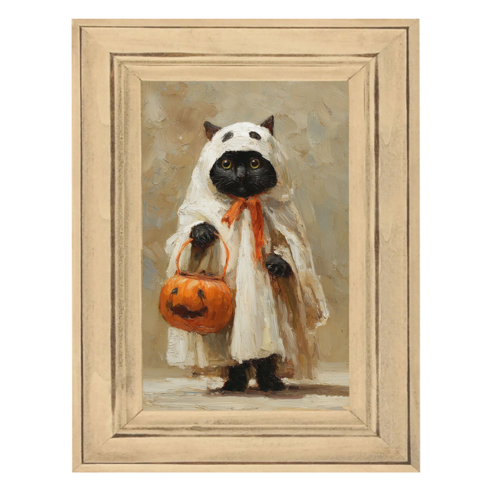 Trick or Treating Pets - Cat as a Ghost