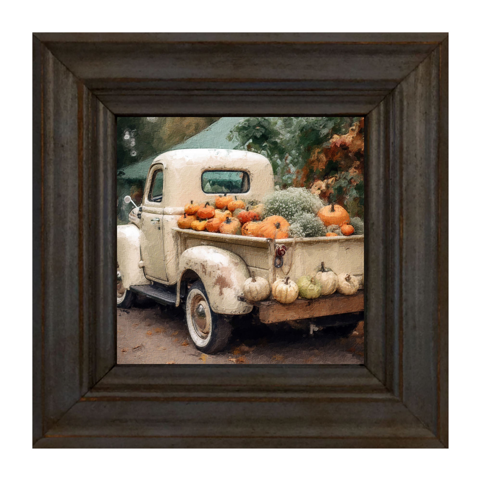 White Truck with Pumpkins