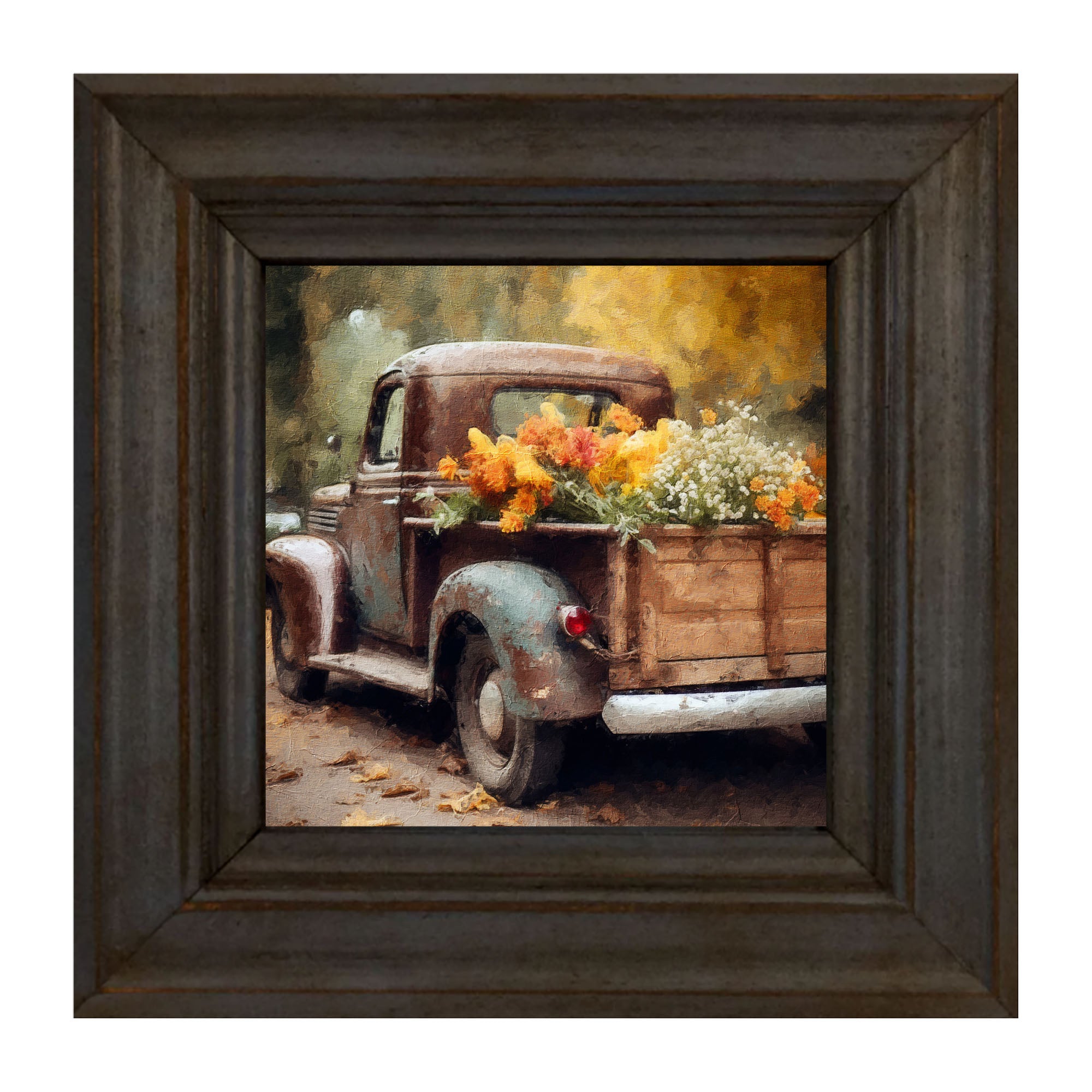 Rusty Truck with Flowers