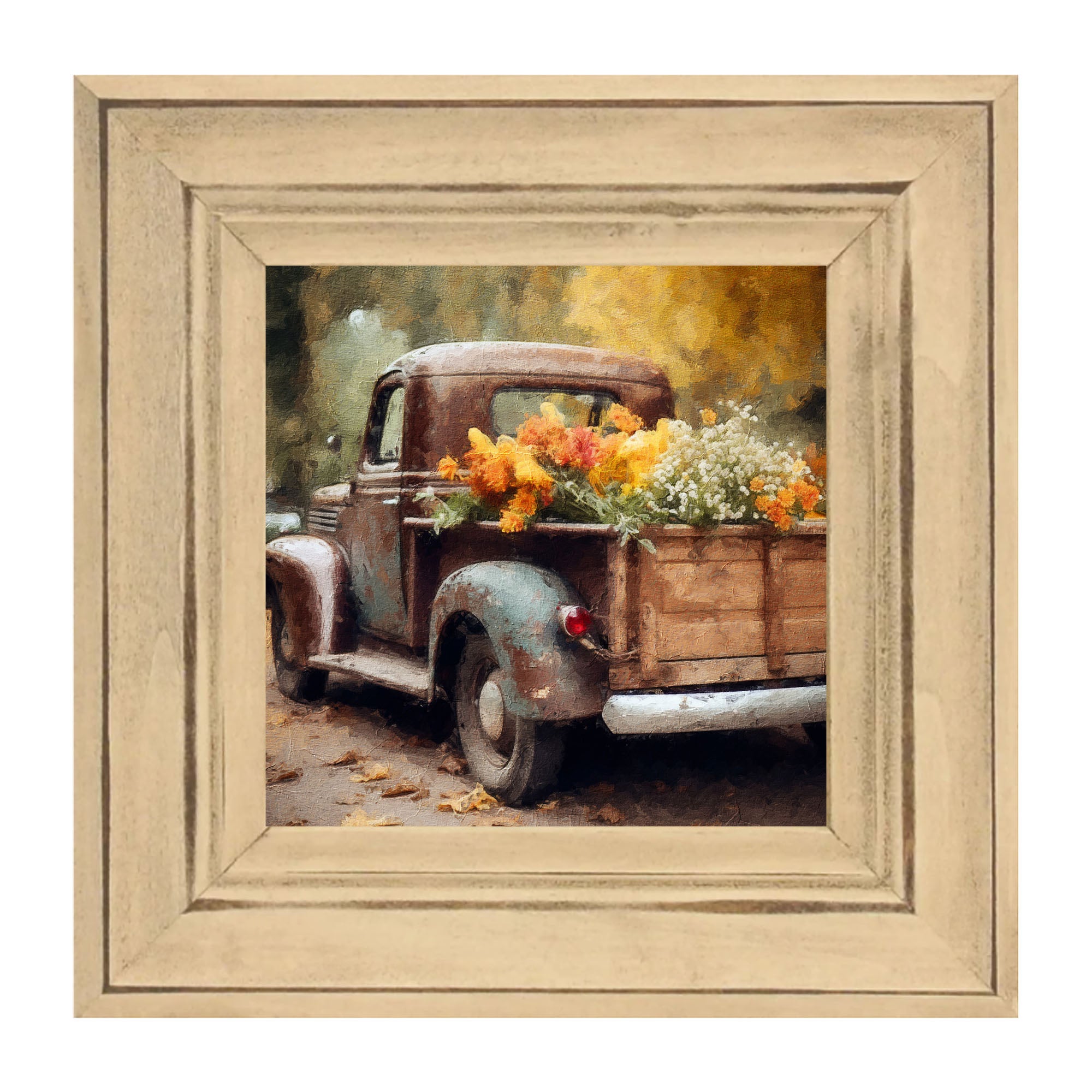 Rusty Truck with Flowers