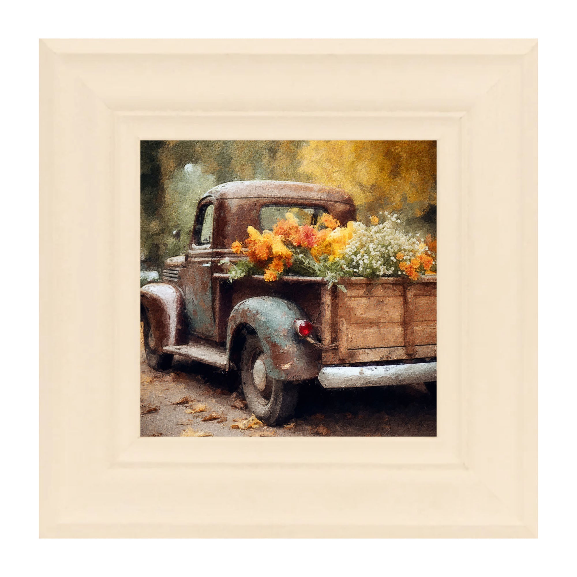 Rusty Truck with Flowers