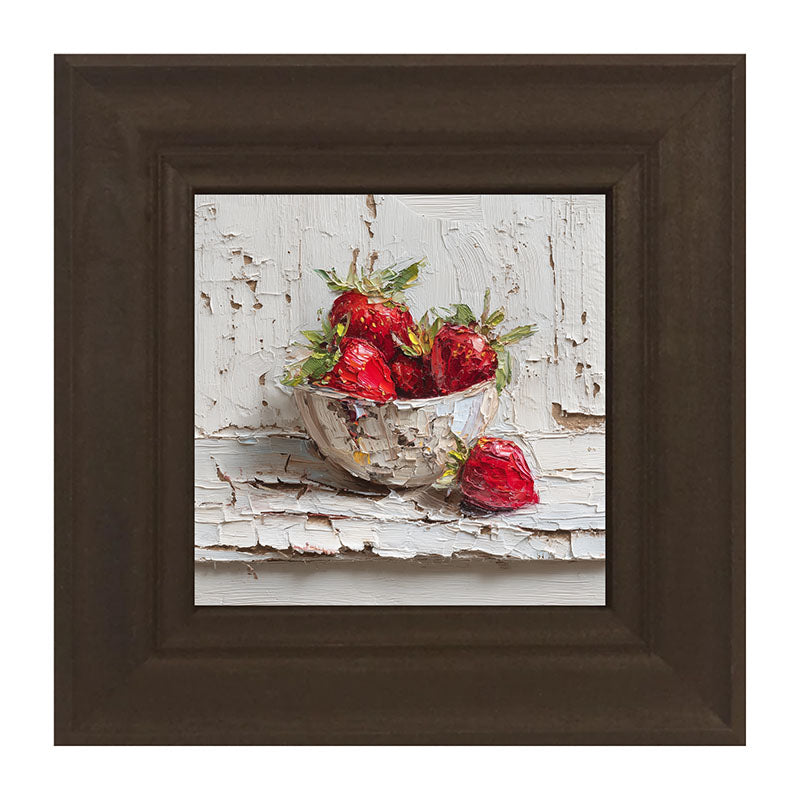 Sideboard Still Life - White Table with Bowl of Strawberries