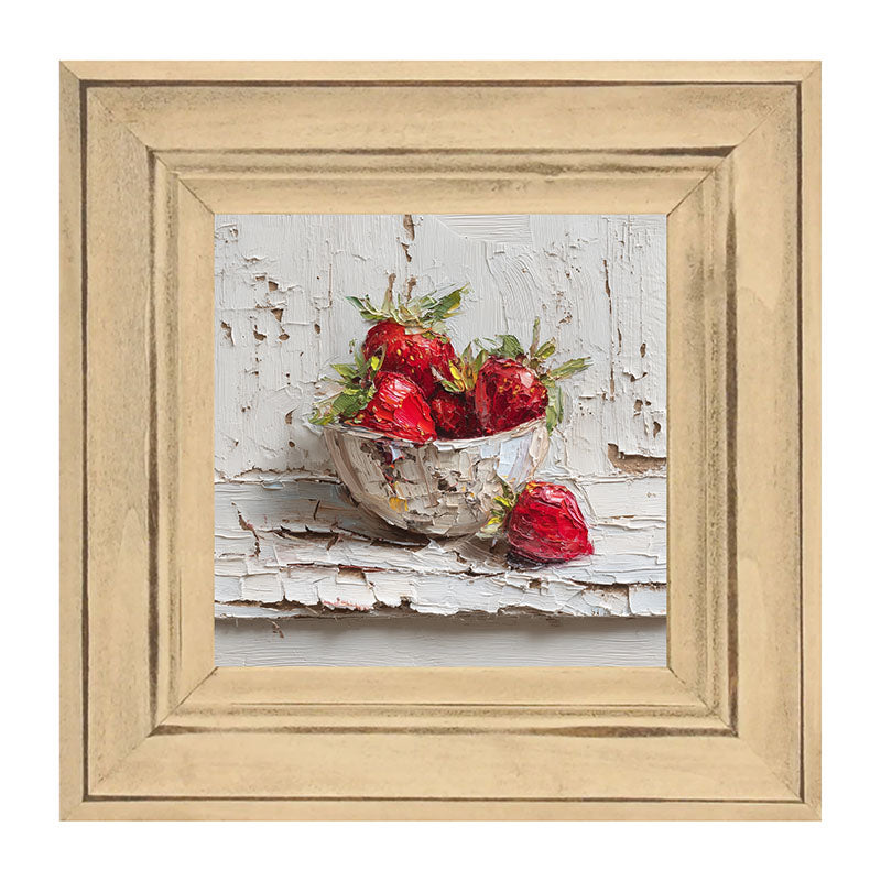 Sideboard Still Life - White Table with Bowl of Strawberries