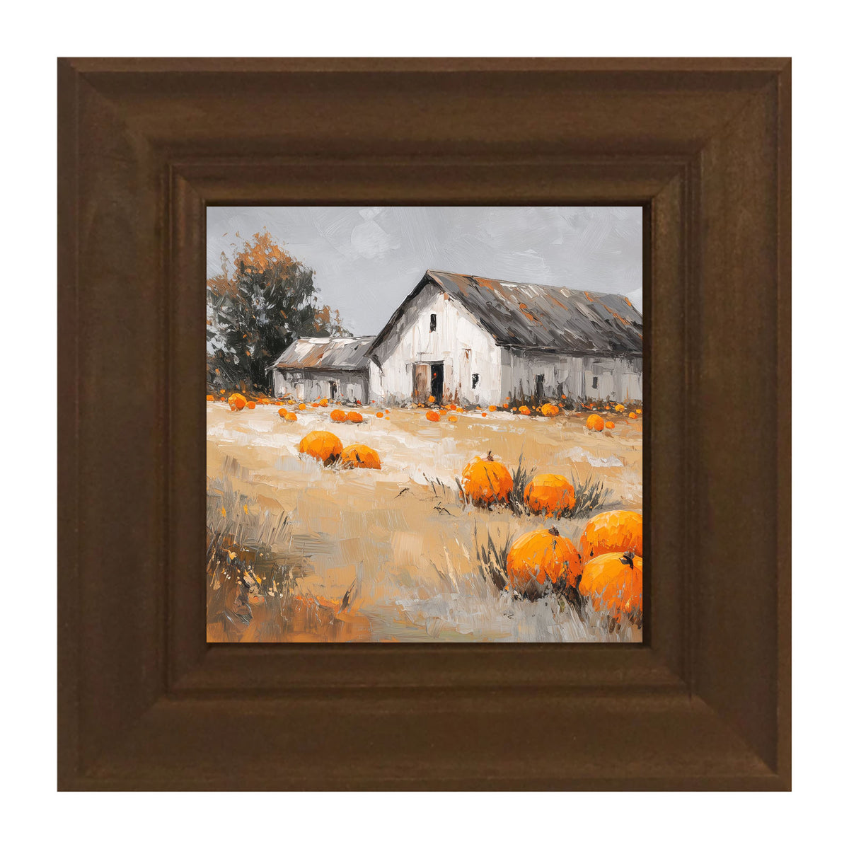 Orange Pumpkins in Field