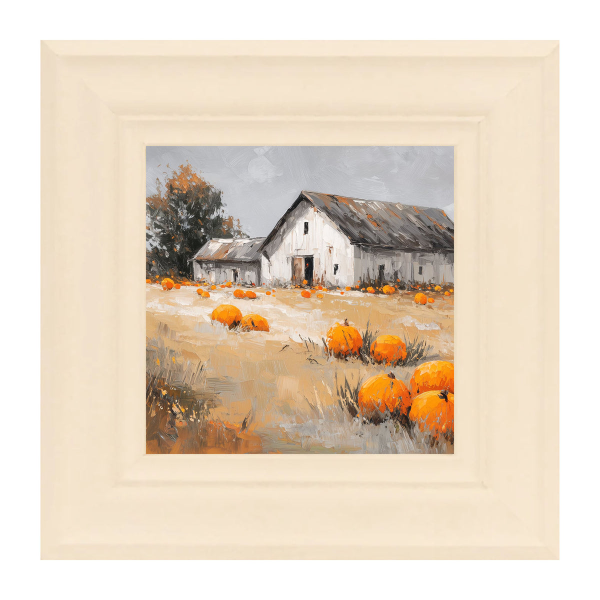 Orange Pumpkins in Field