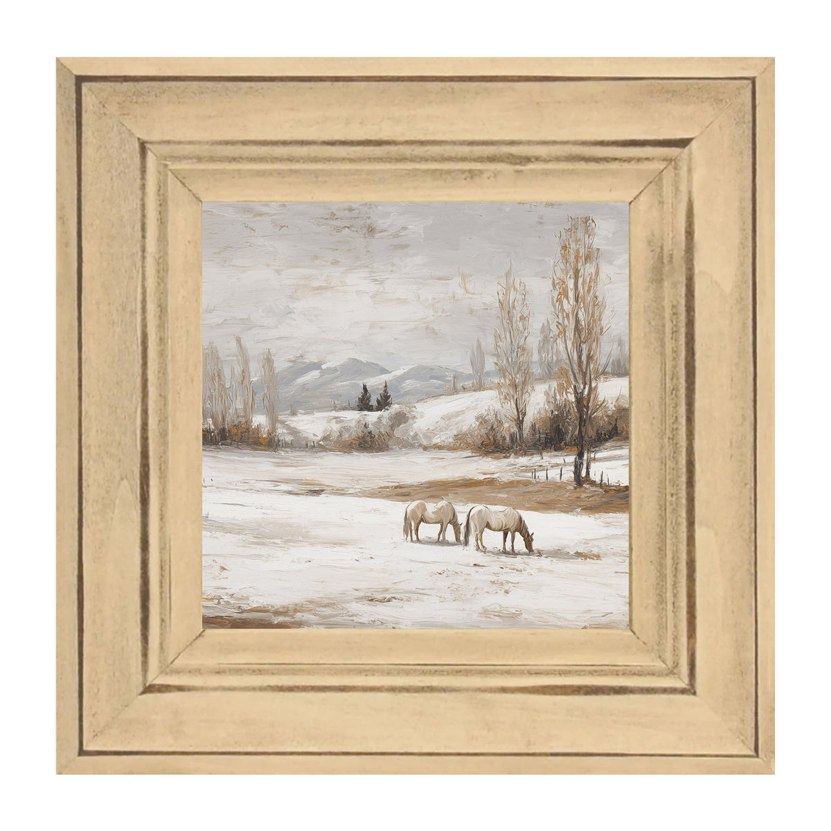Horses in a Snowy Field