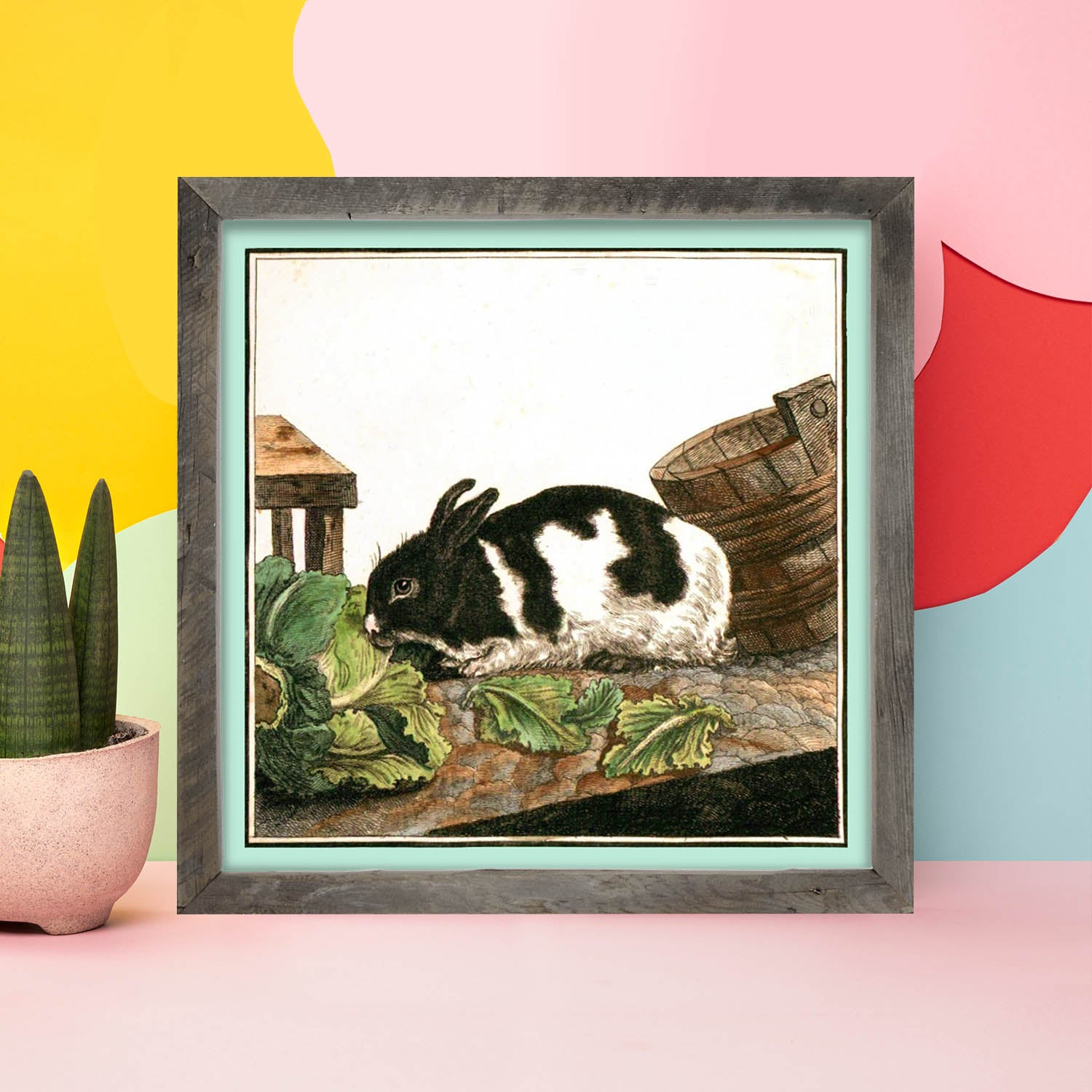 Vintage Black and White Bunny