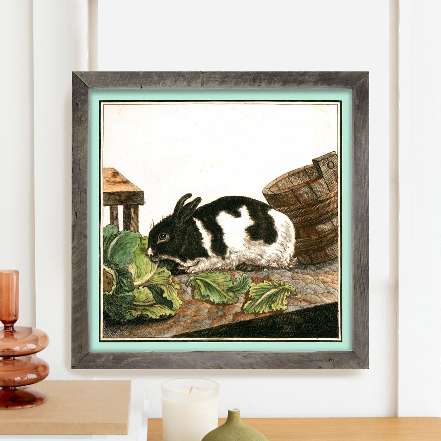 Vintage Black and White Bunny