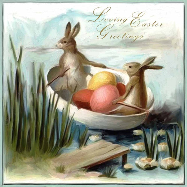 Bunnies in an Egg Boat