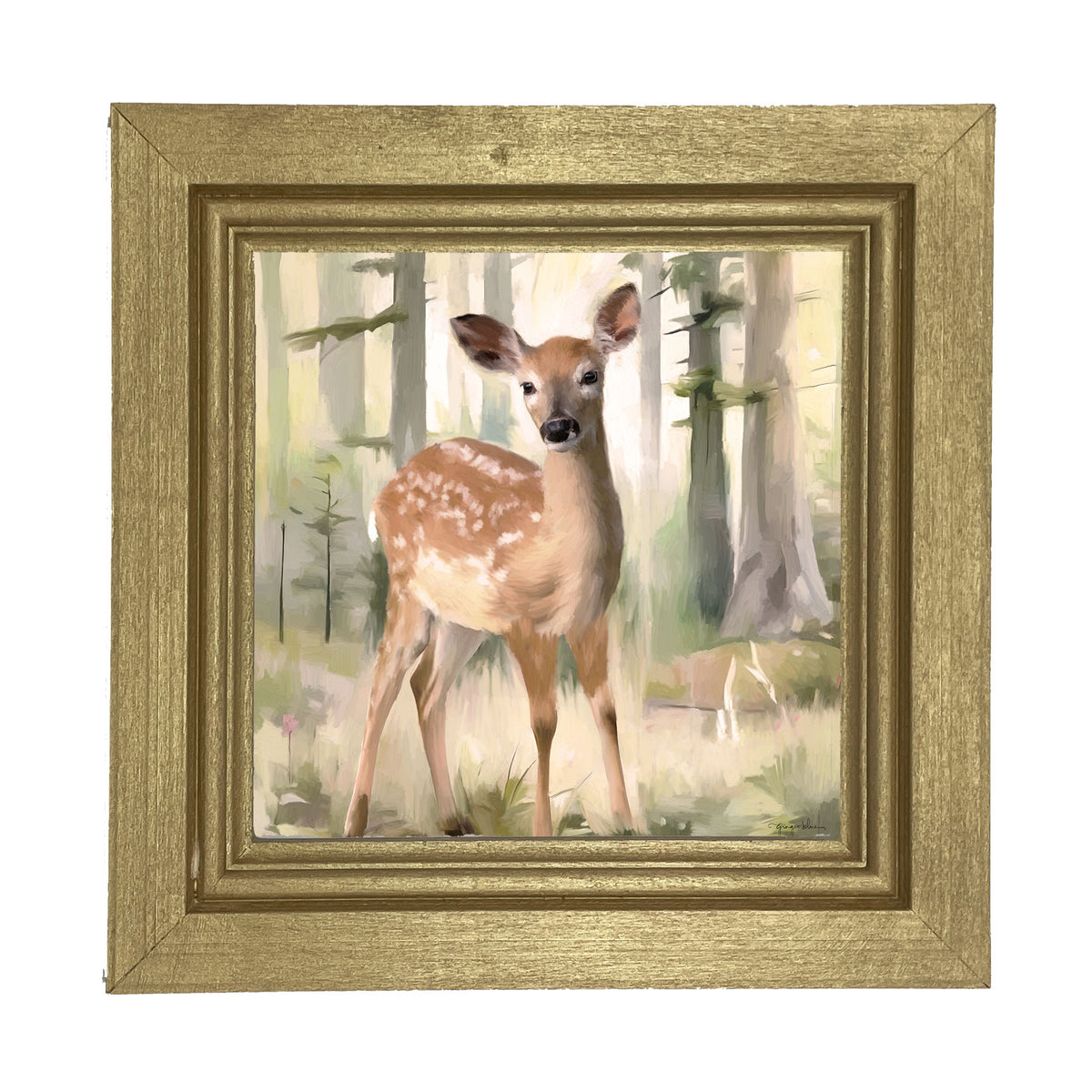 Deer in a Forest - Framed art