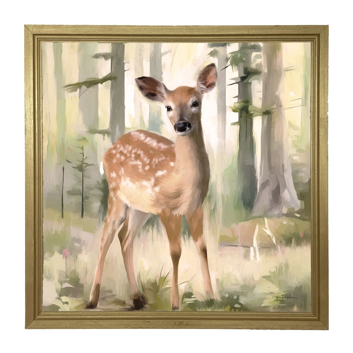 Deer in a Forest - Framed art