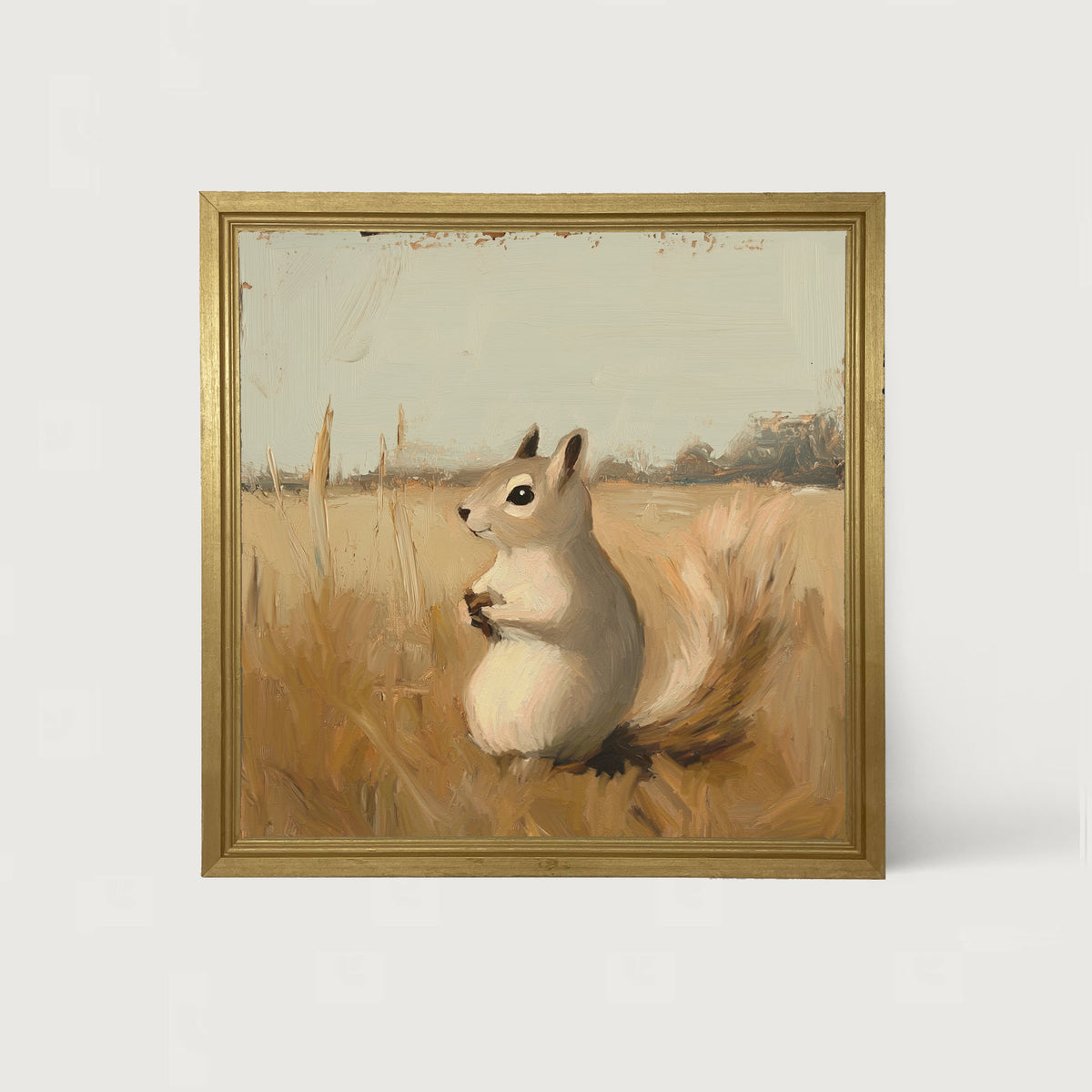 Squirrel in Field - Framed art