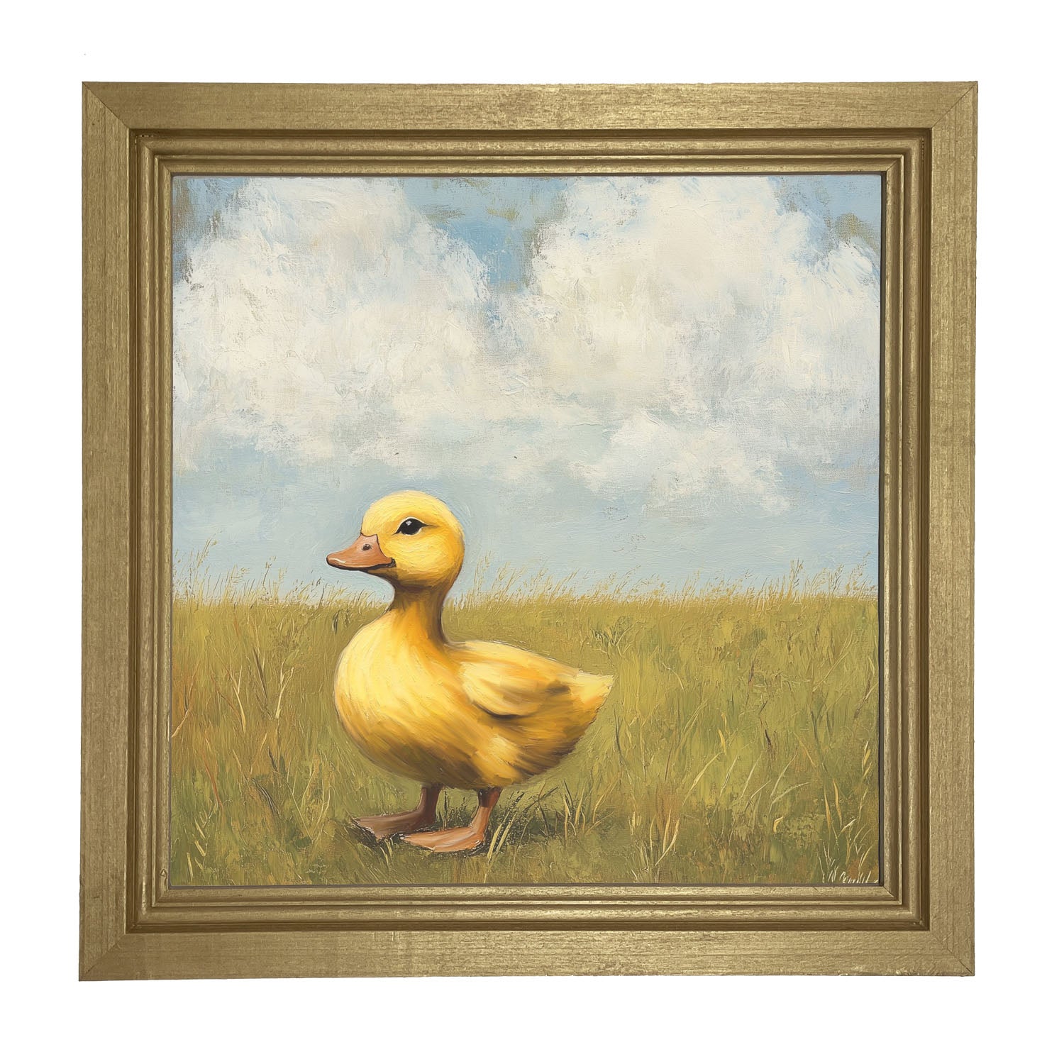 Baby Duck in a Meadow - Framed art