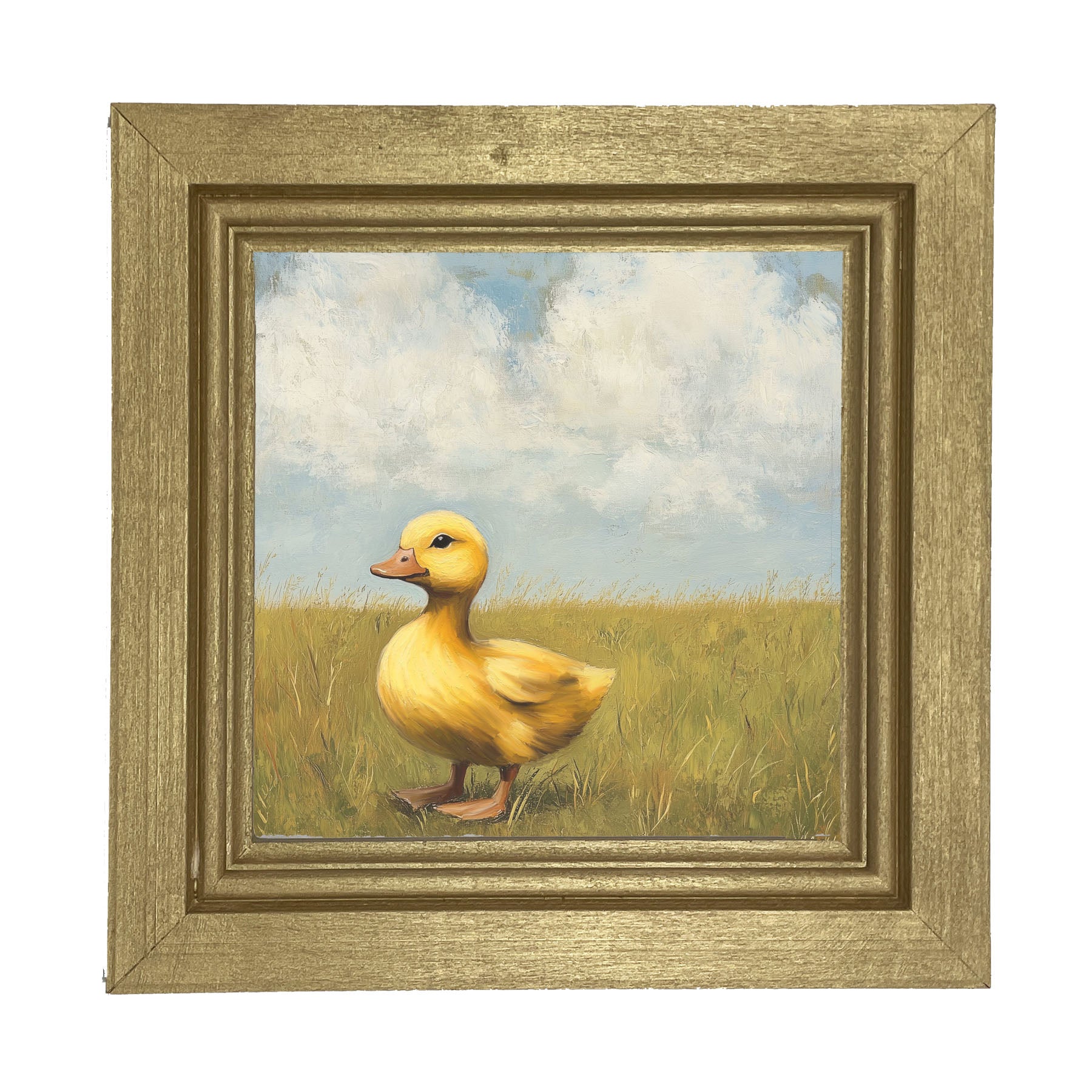 Baby Duck in a Meadow - Framed art