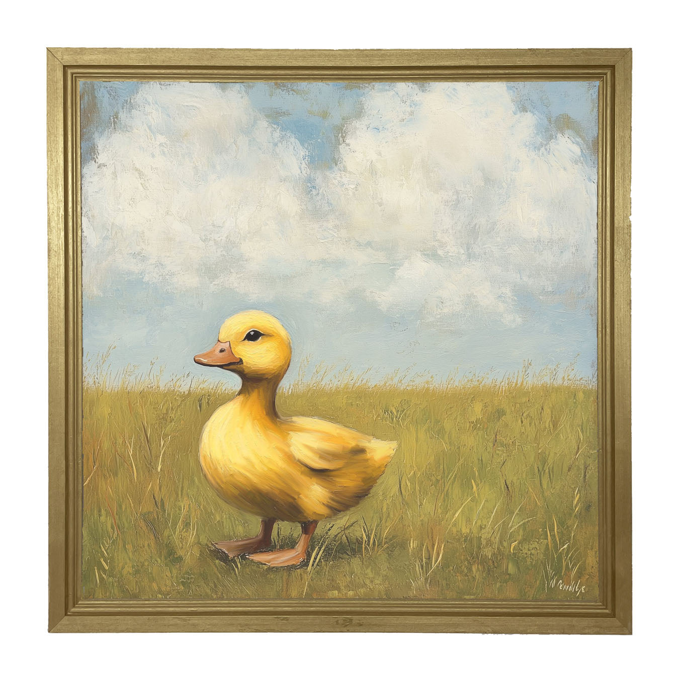 Baby Duck in a Meadow - Framed art