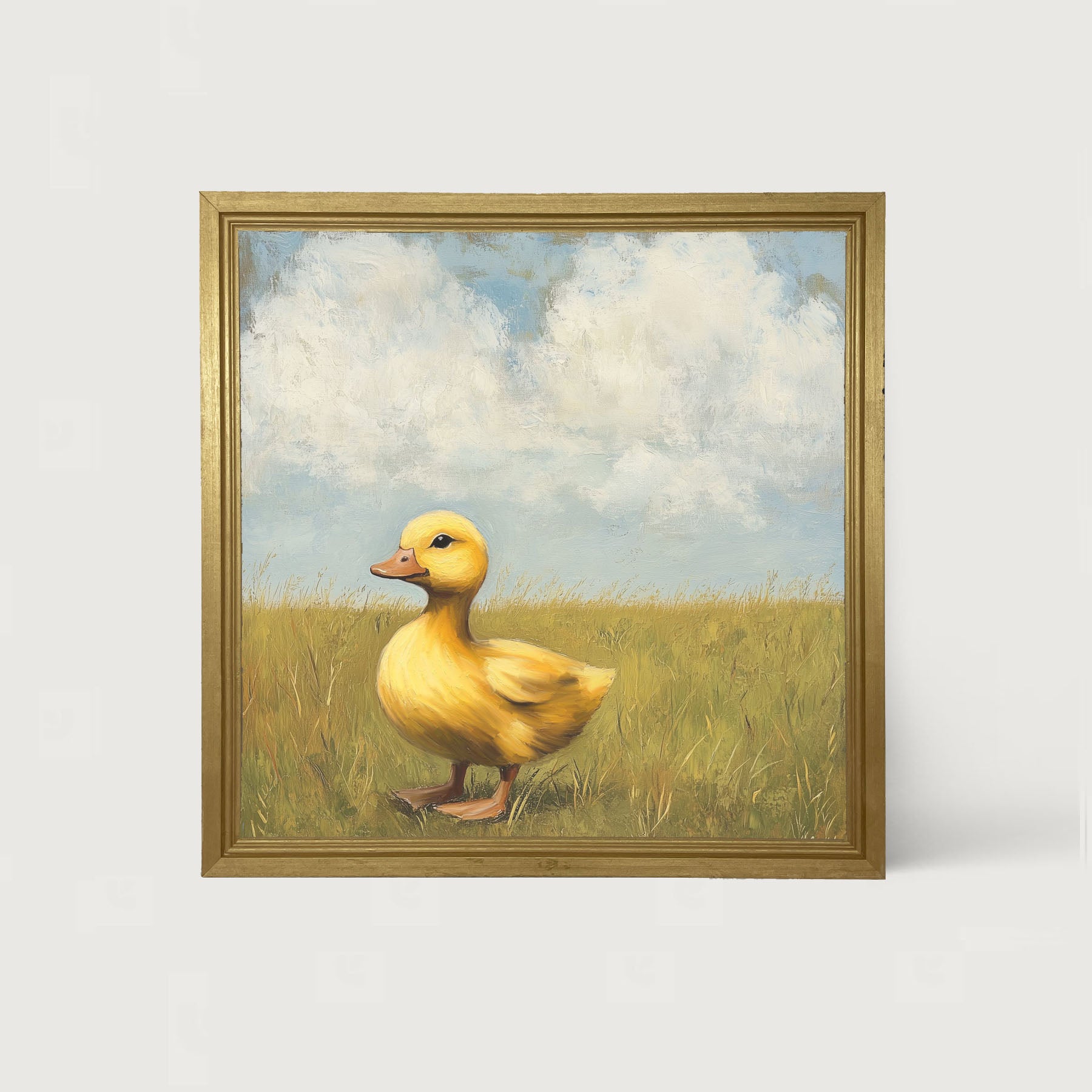 Baby Duck in a Meadow - Framed art