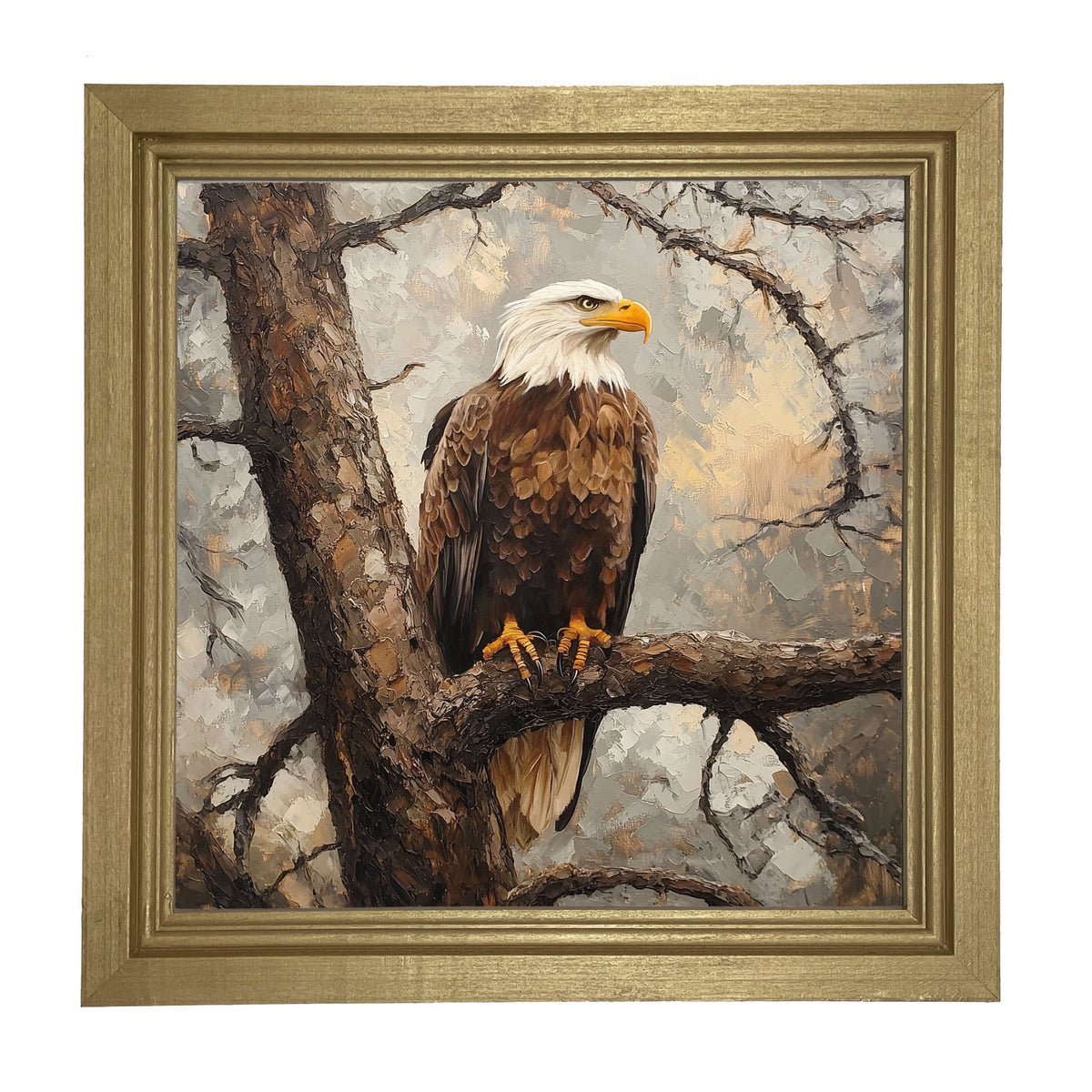 Perched Eagle - Framed art
