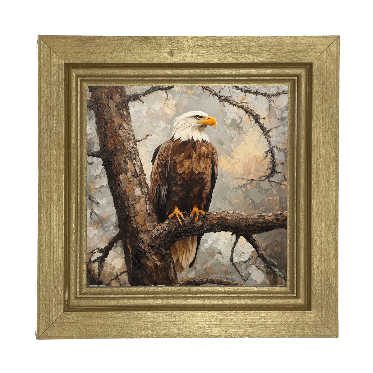 Perched Eagle - Framed art