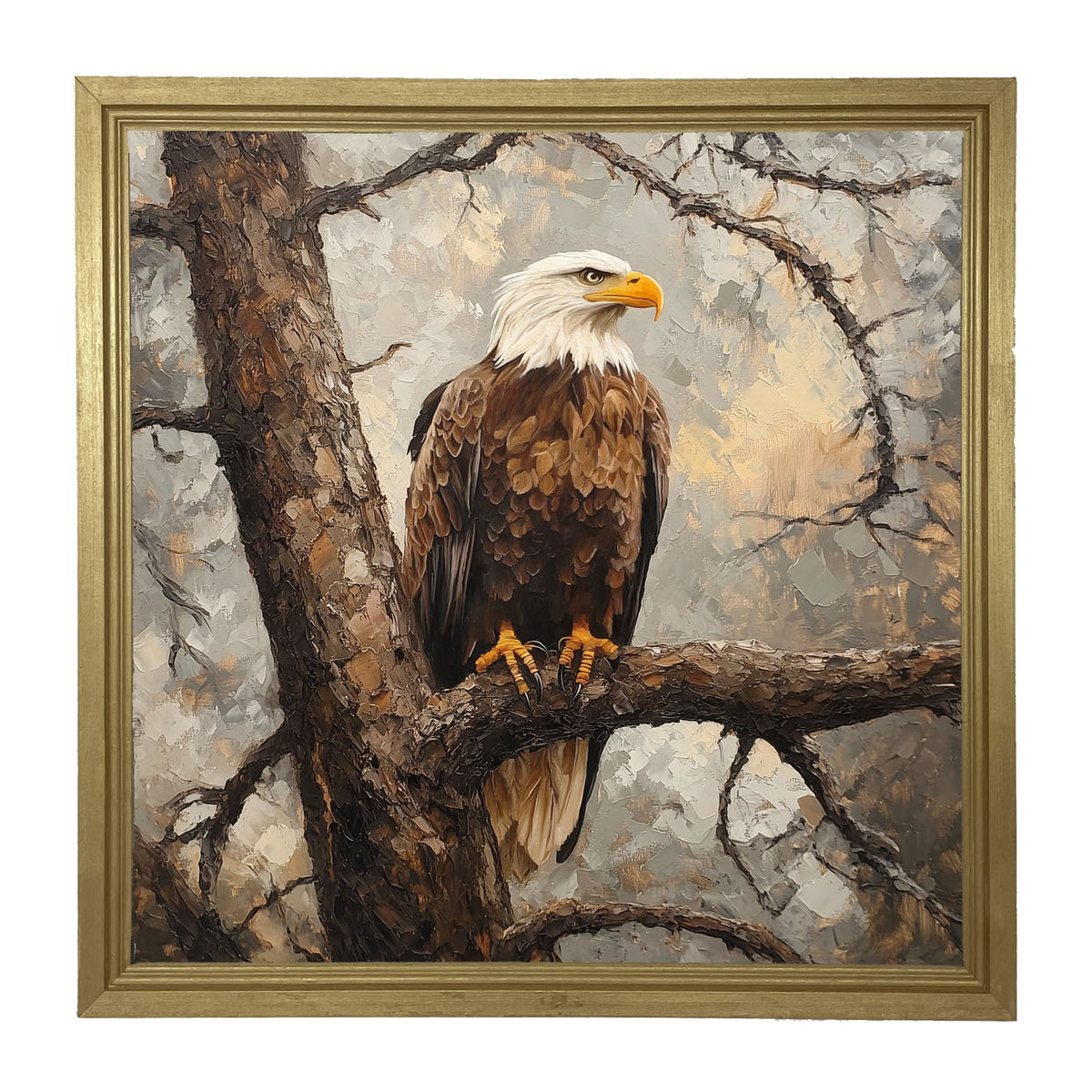 Perched Eagle - Framed art