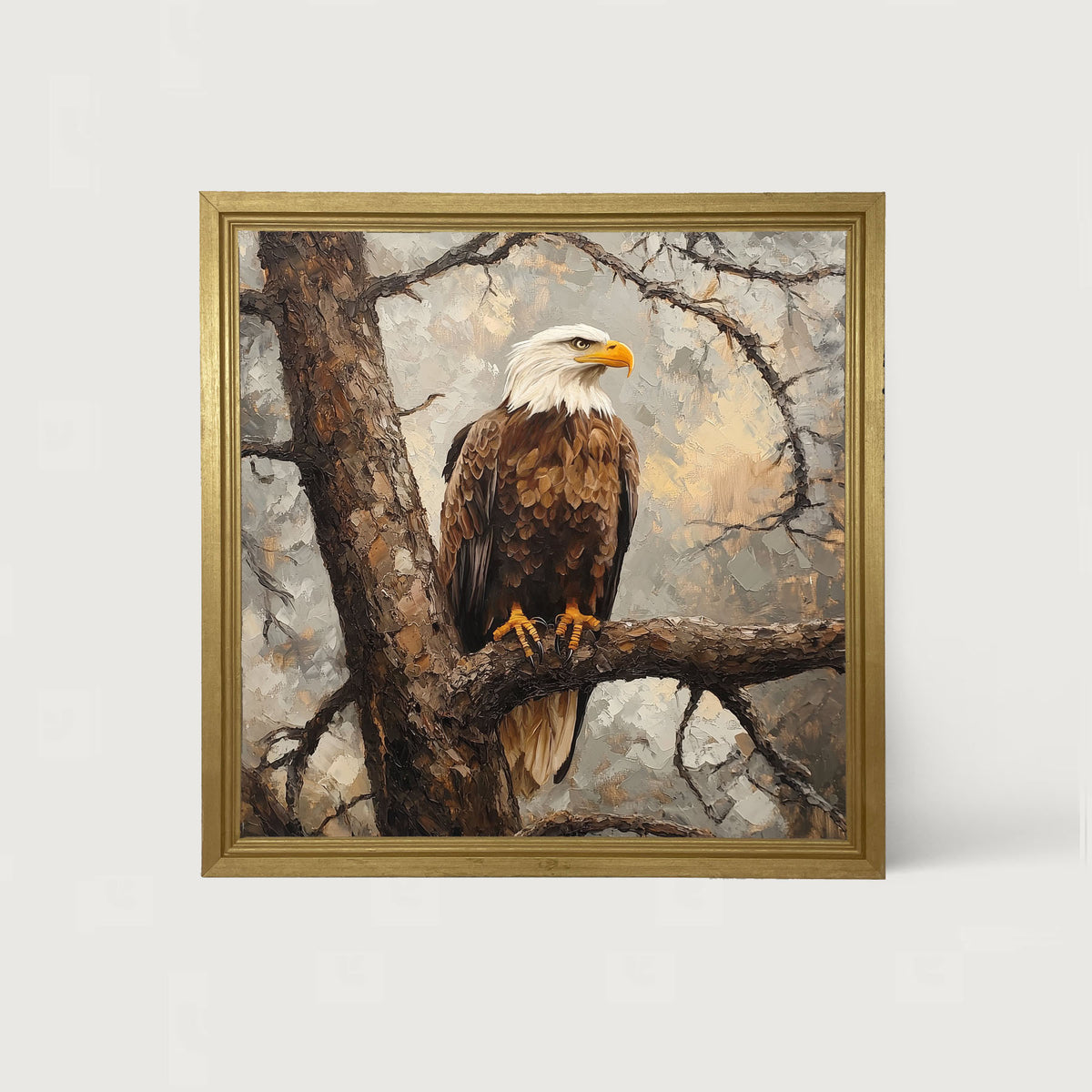 Perched Eagle - Framed art