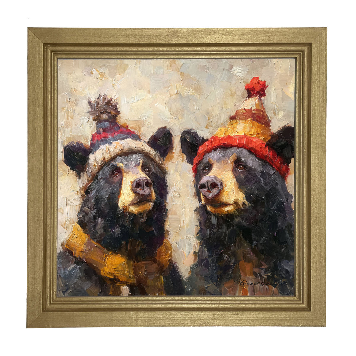 Scarf and Hat Bears - Framed Art