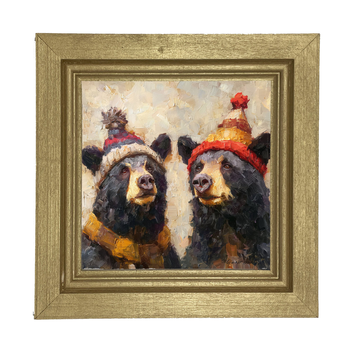 Scarf and Hat Bears - Framed Art