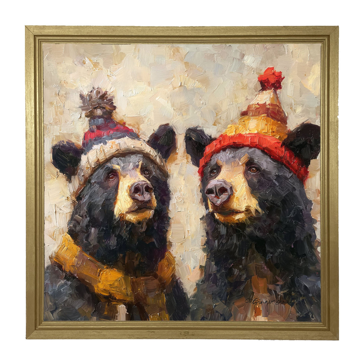 Scarf and Hat Bears - Framed Art