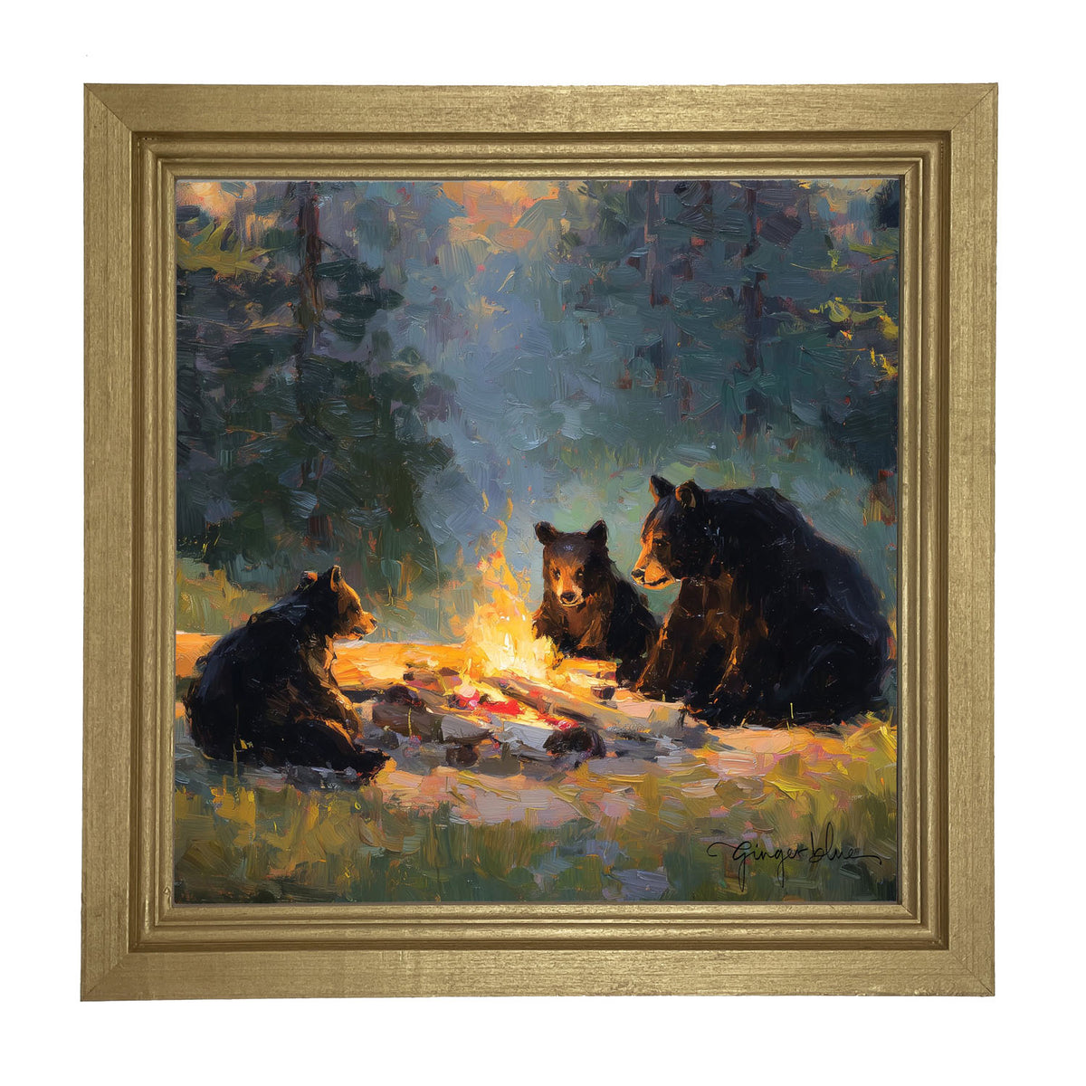 Campfire Bears - Framed Art
