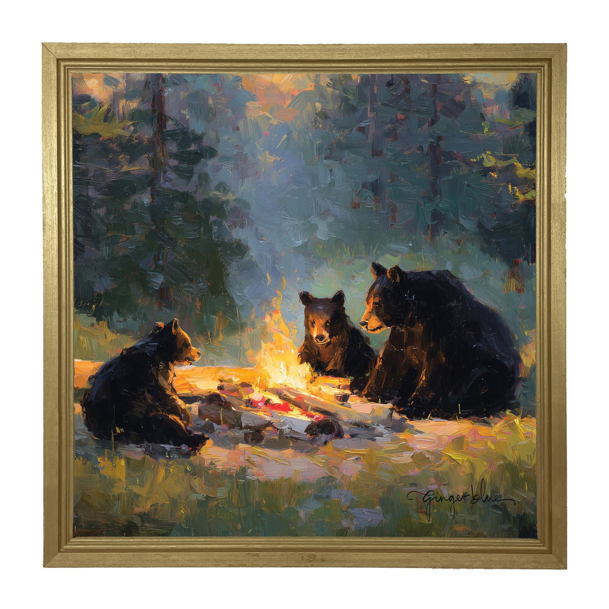 Campfire Bears - Framed Art