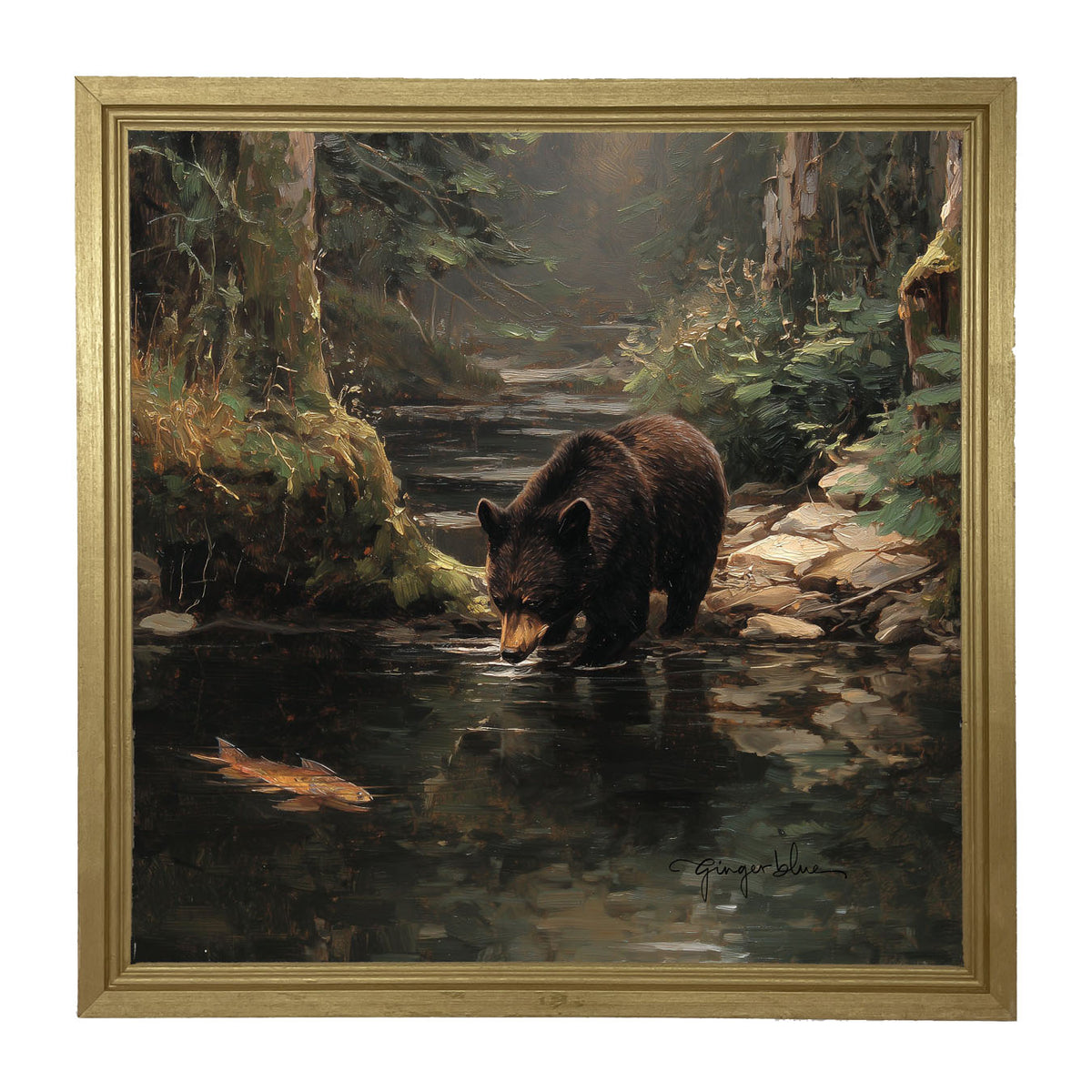 Bear Stopping for Water - Framed Art