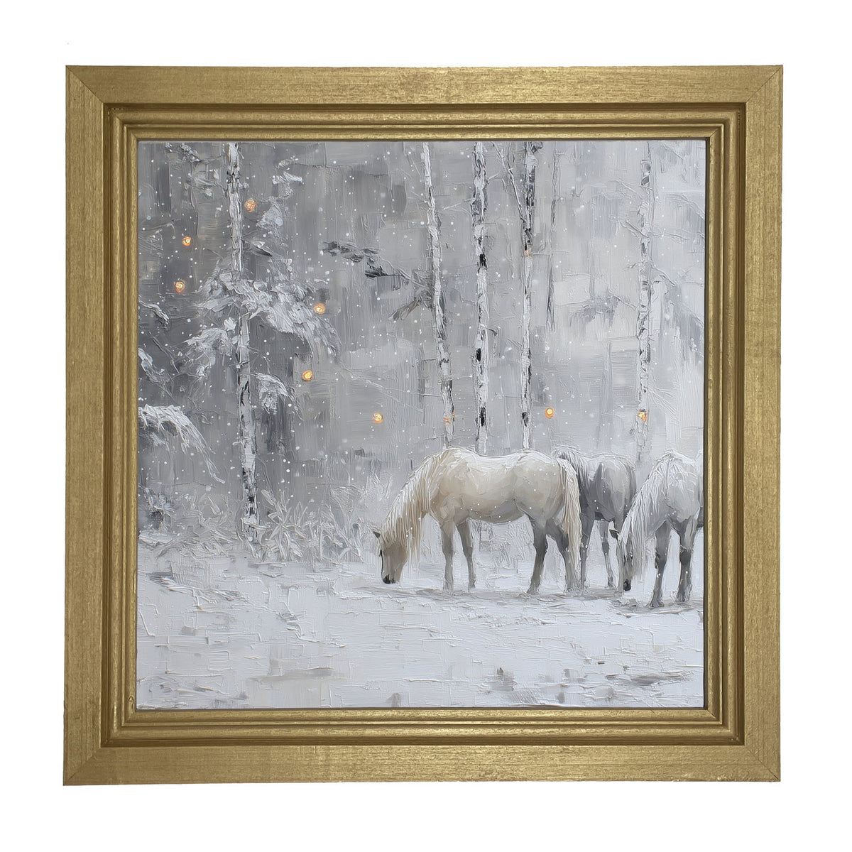 Horses in the Snow - Framed Art