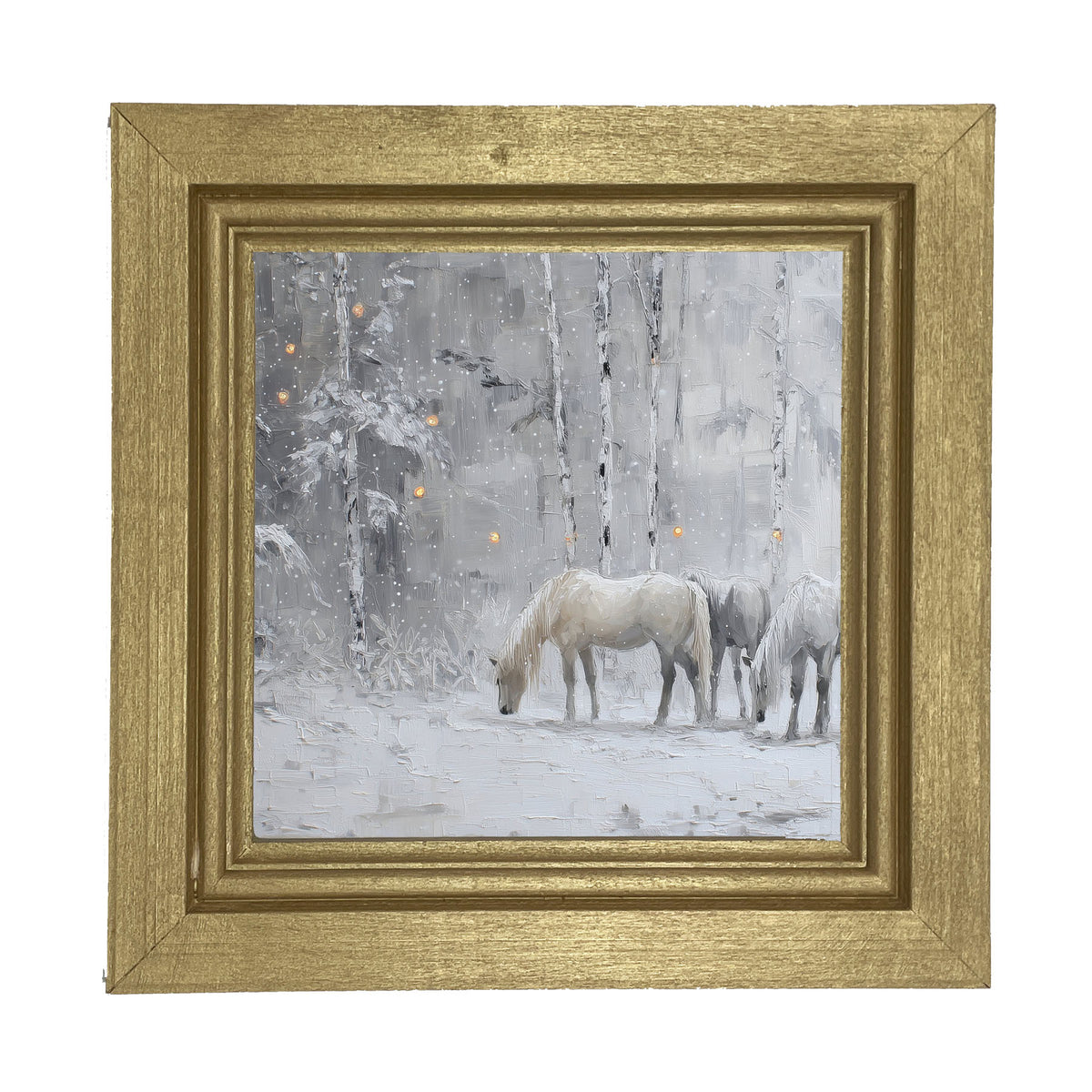 Horses in the Snow - Framed Art